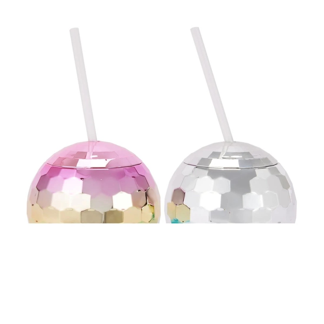 4 Novelty Disco Ball Cup with Straw - Assorted, 4 of 8