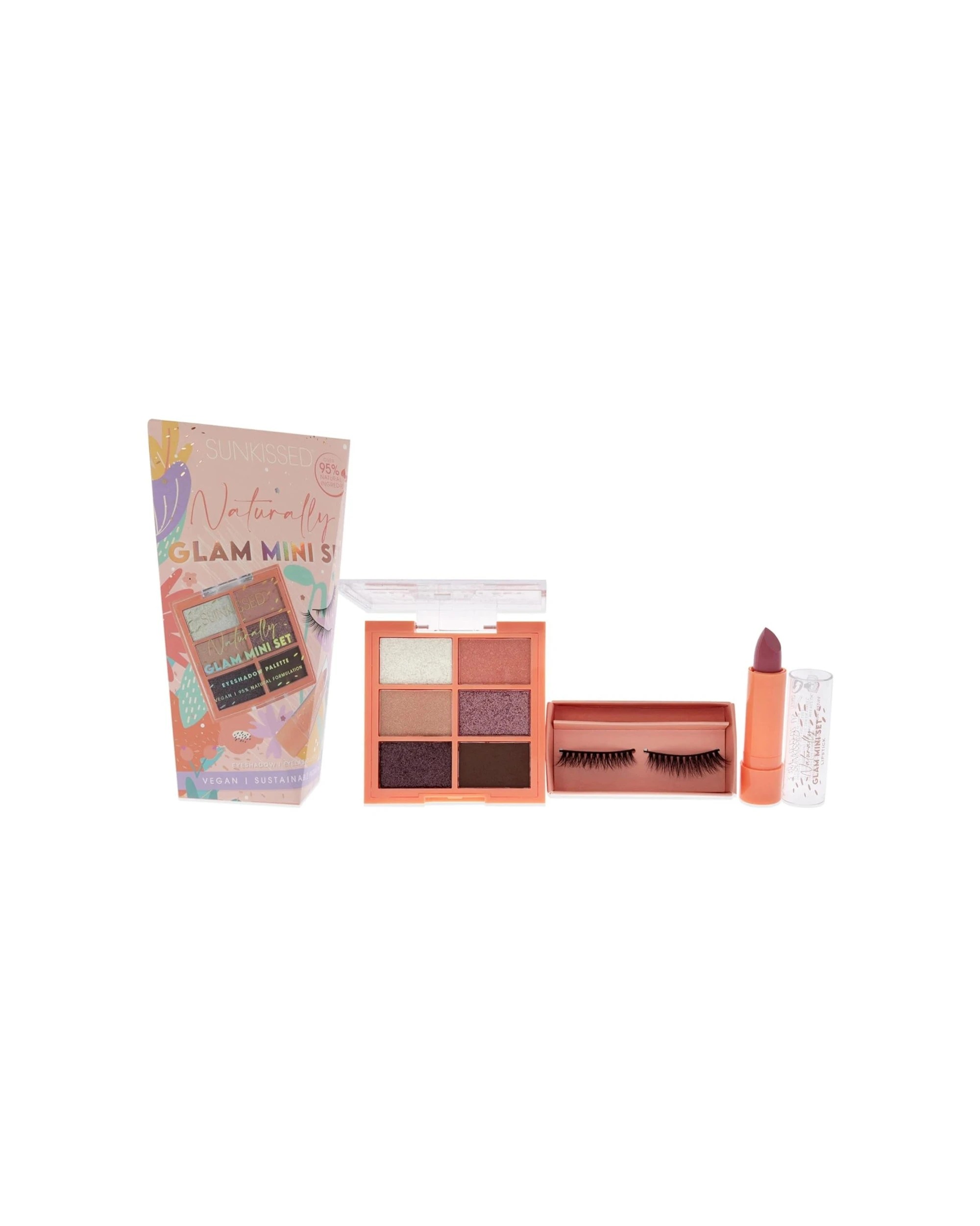 1 Naturally Sunkissed Glam Mini Eyeshadow Lashes Lipstick Set - Multi, 1 of 2