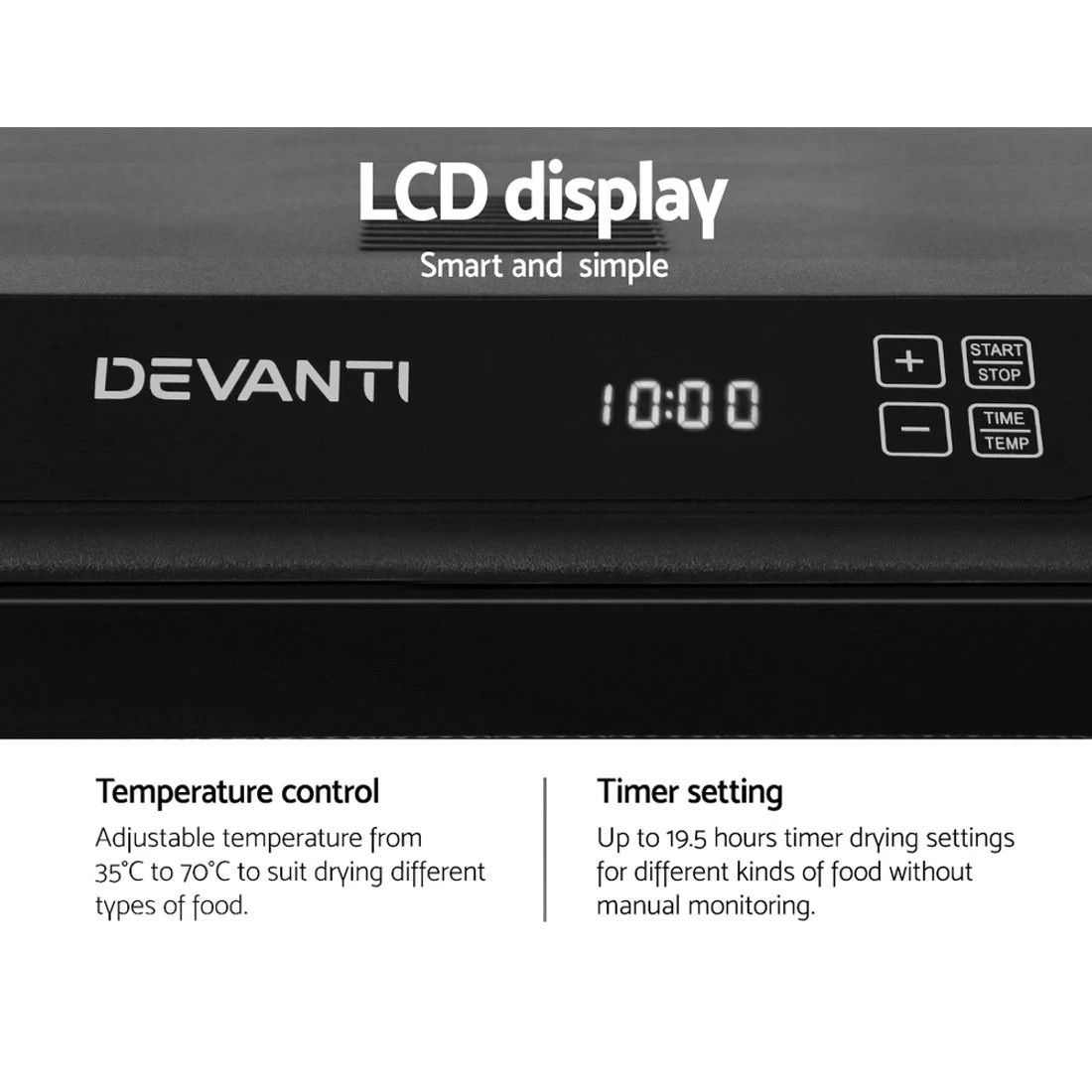 5 Devanti 6 Trays Food Dehydrator Stainless Steel Tray
 - black, 5 of 6