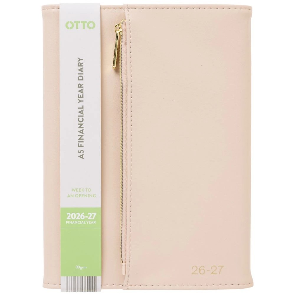 1 Otto A5 Day To Page Zip Diary FY26/27 Cream, 1 of 7