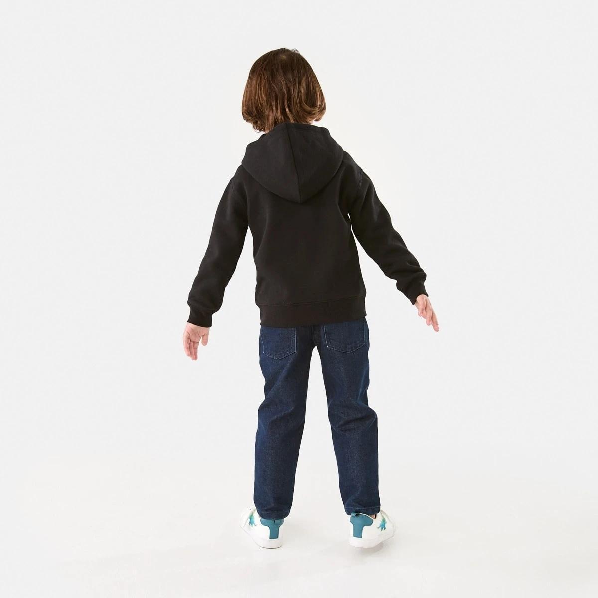 8 Plain Zip Through Hoodie Black, 8 of 10