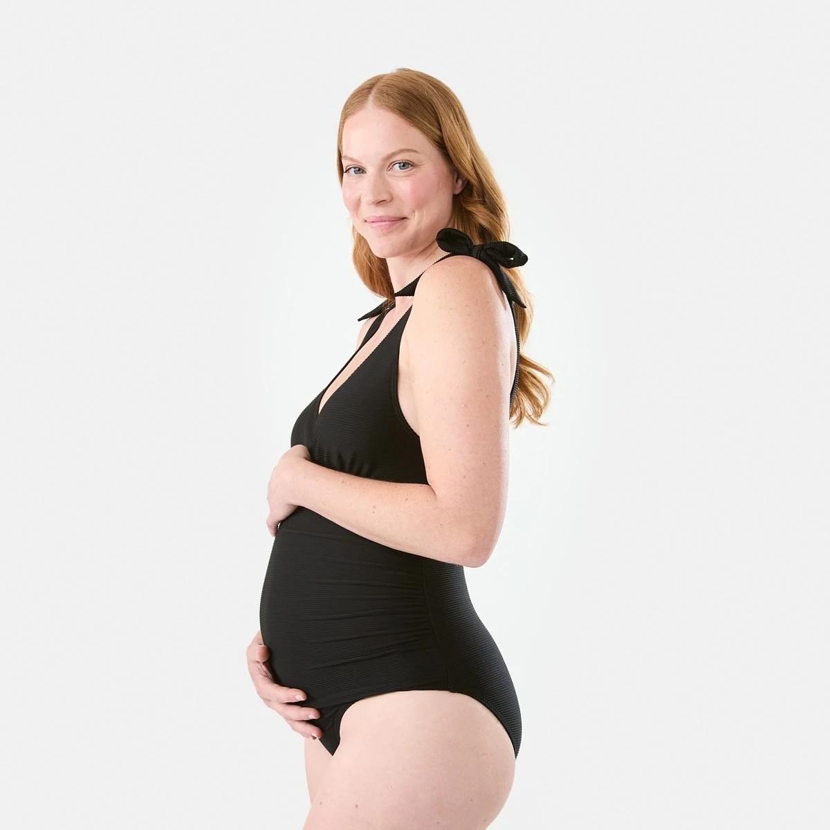 2 Maternity Wrap Swimsuit Black, 2 of 7