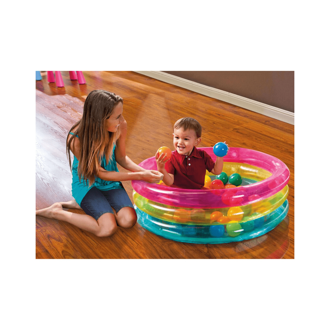 4 Intex Classic Inflatable Baby Ball Pit With 50 Colourful Balls Indoor Outdoor Use 1-3 Years
 - Multi, 4 of 4