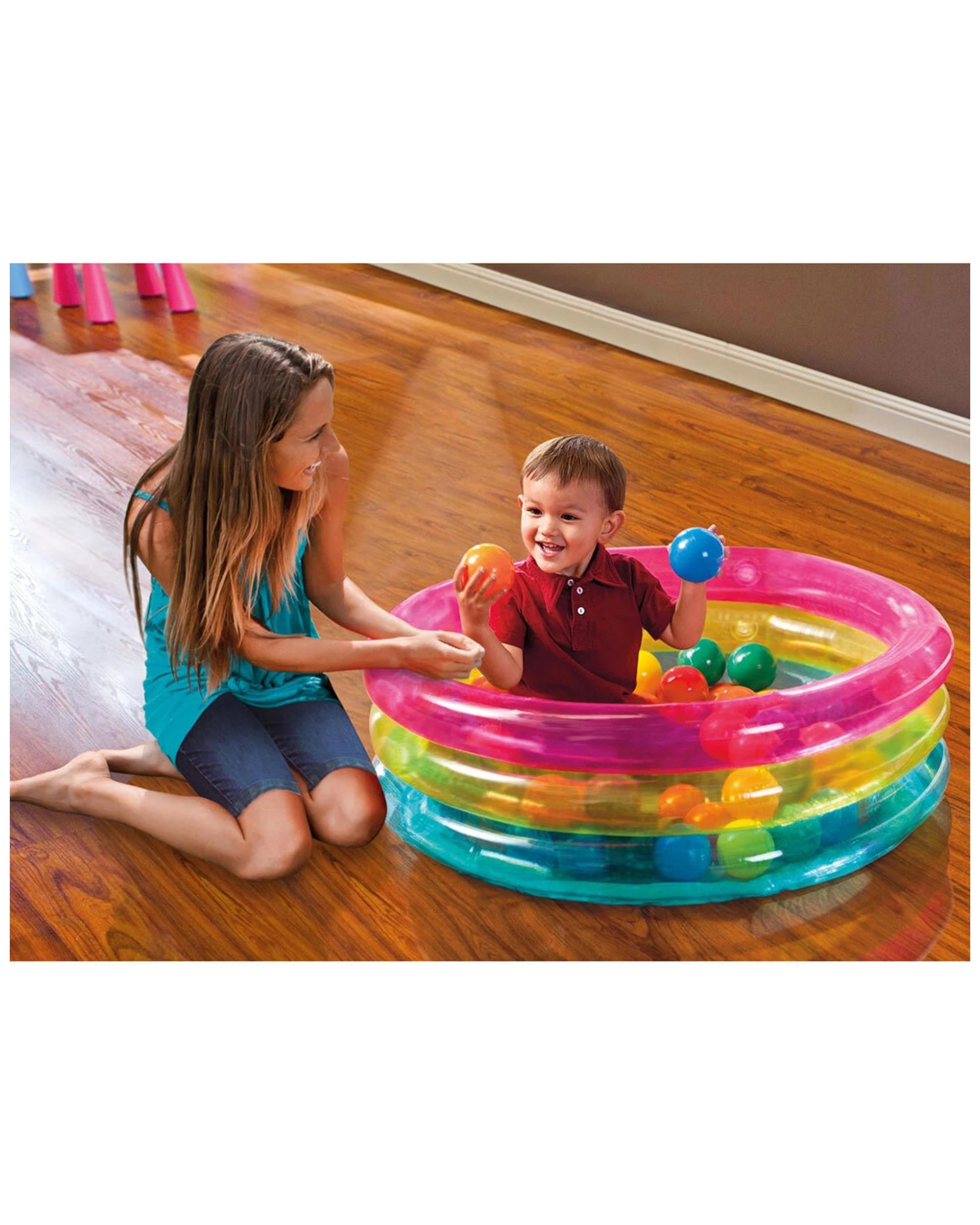 4 Intex Classic Inflatable Baby Ball Pit With 50 Colourful Balls Indoor Outdoor Use 1-3 Years
 - Multi, 4 of 4