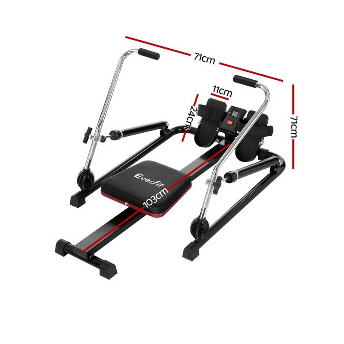 2 Everfit Rowing Machine 12 Levels Hydraulic Rower Fitness Gym Home - Black, 2 of 6