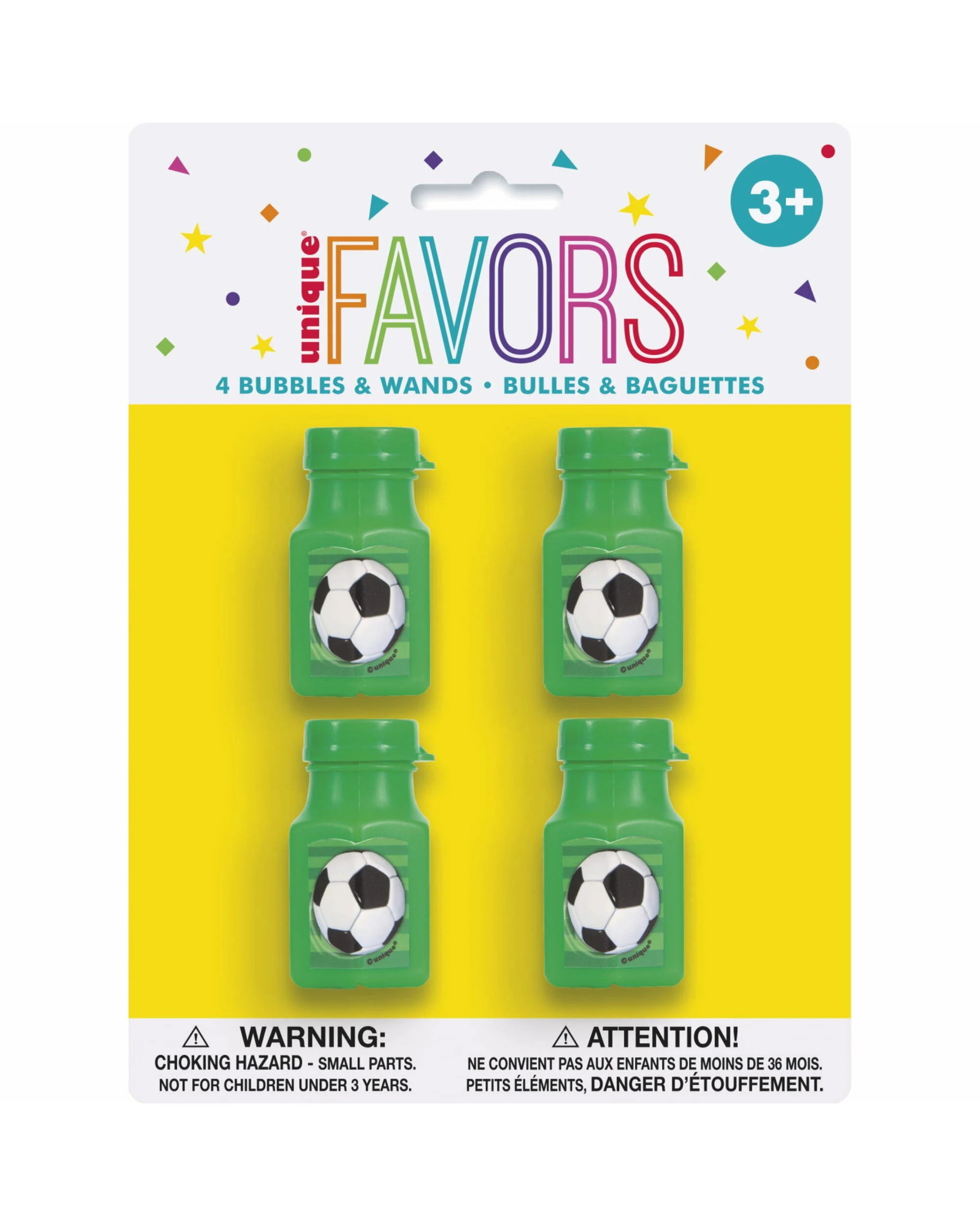 1 Unique Soccer Mini Bubble Bottles Pack of 4, 1 of 1