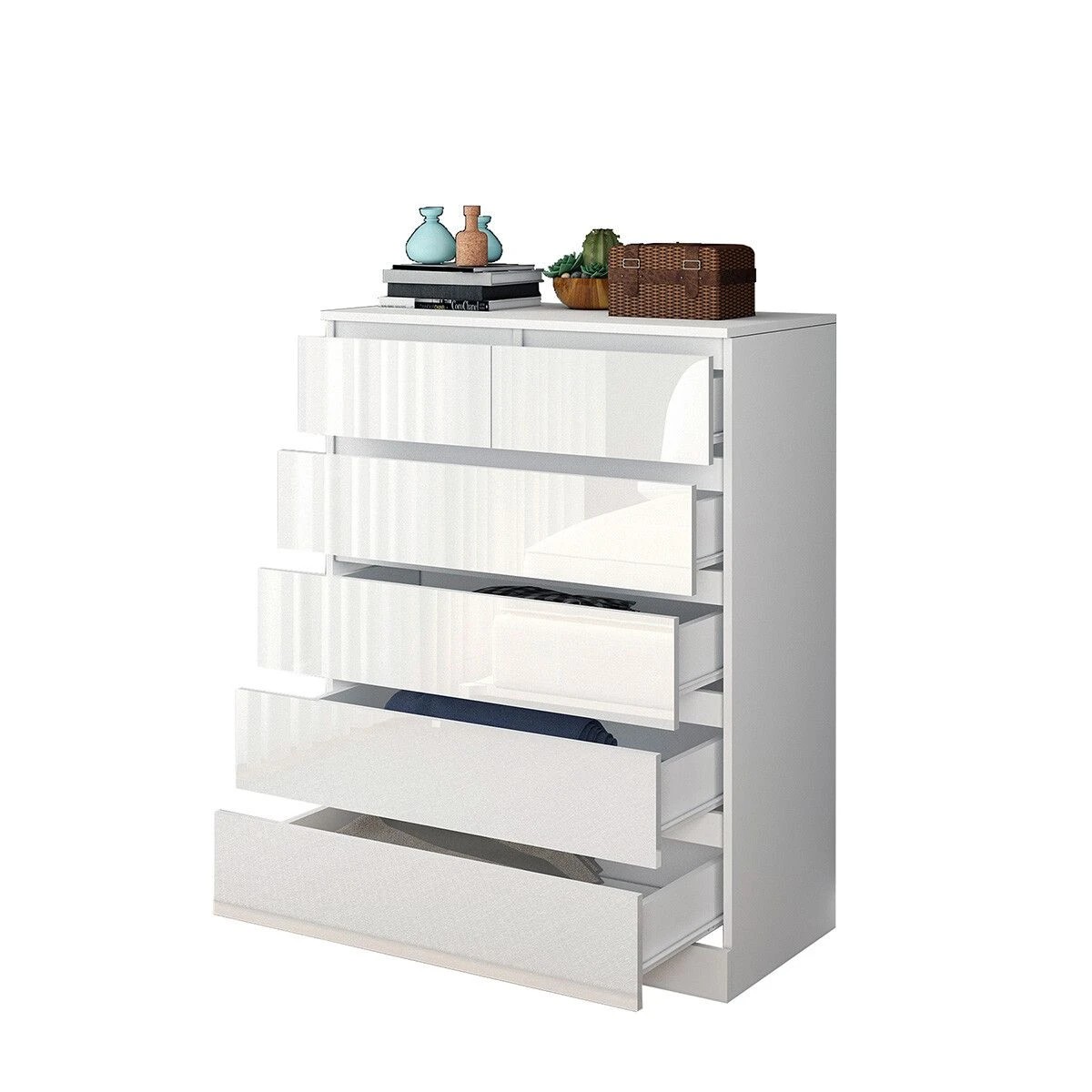 7 Ausway 6 Drawers Chest Dresser Bedside Table Tallboy Storage Cabinet, 7 of 7