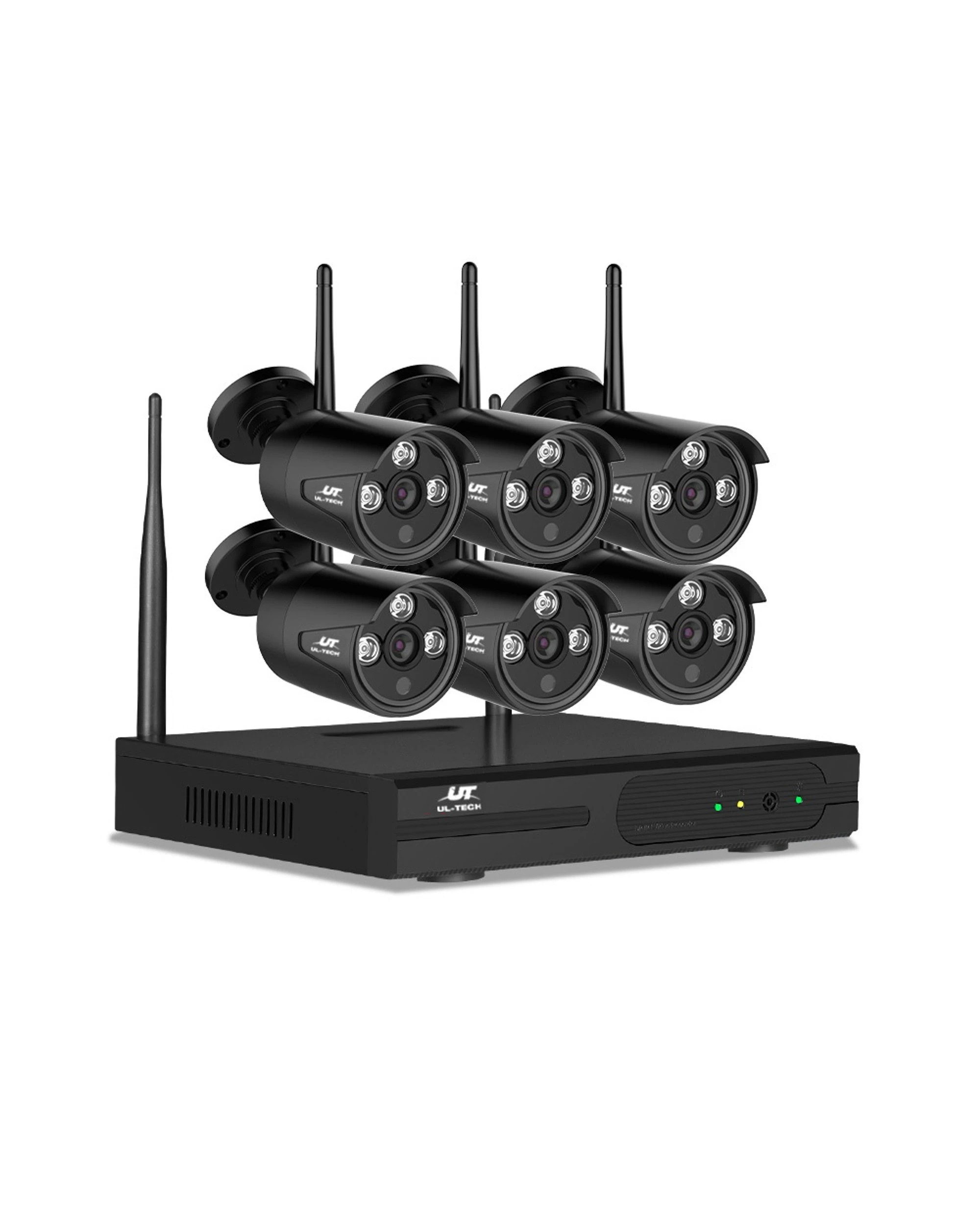 1 UL-tech Wireless CCTV Security System 8CH NVR 3MP 6 Bullet Cameras - Black, 1 of 8