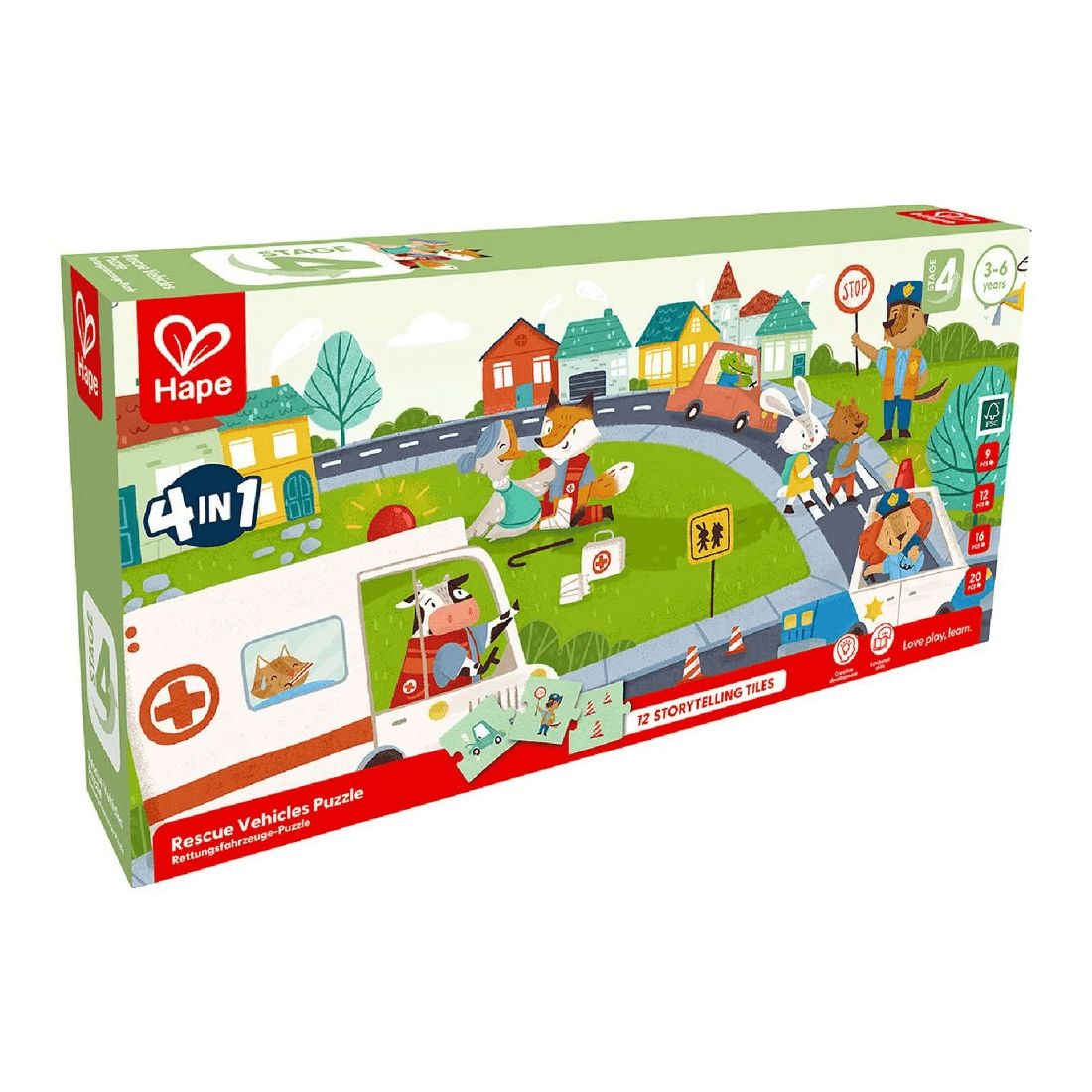 1 Hape Rescue Vehicles Puzzle Set, 1 of 7
