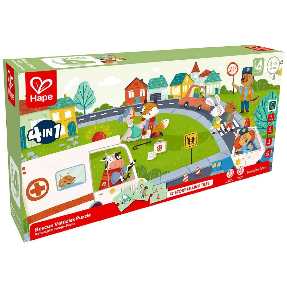 1 Hape Rescue Vehicles Puzzle Set, 1 of 7