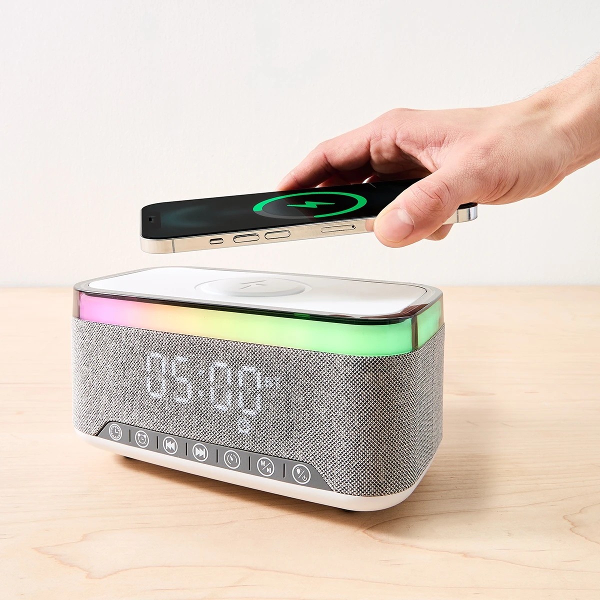 1 Music Alarm Clock with Wireless Charger, 1 of 10