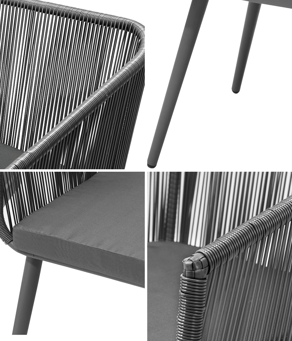 5 Livsip Outdoor Furniture Lounge Setting Chairs Set Of 2 Bistro Patio Garden Set - Grey, 5 of 9