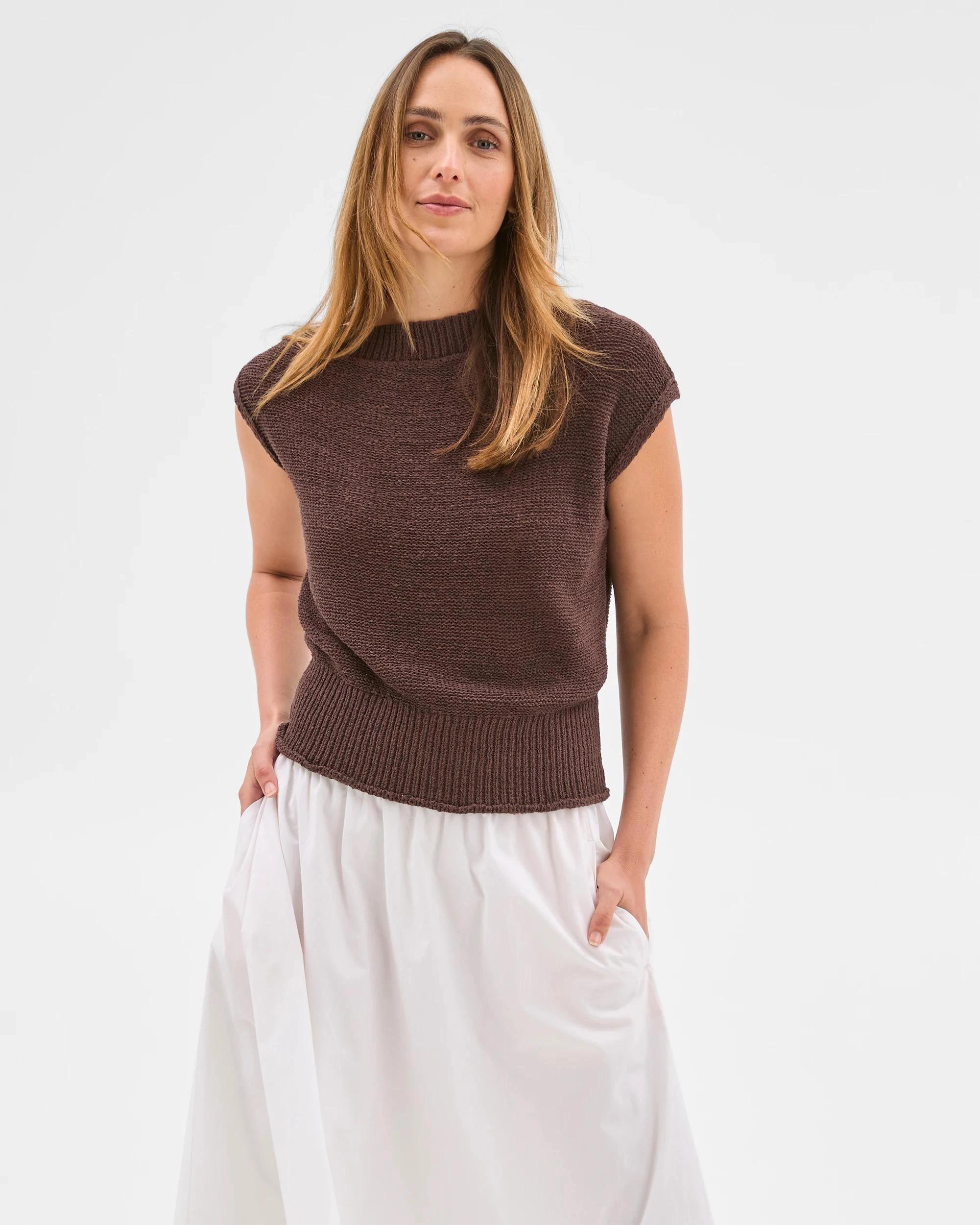 3 Target Tape Yarn Knitted Top BRUNETTE, 3 of 6
