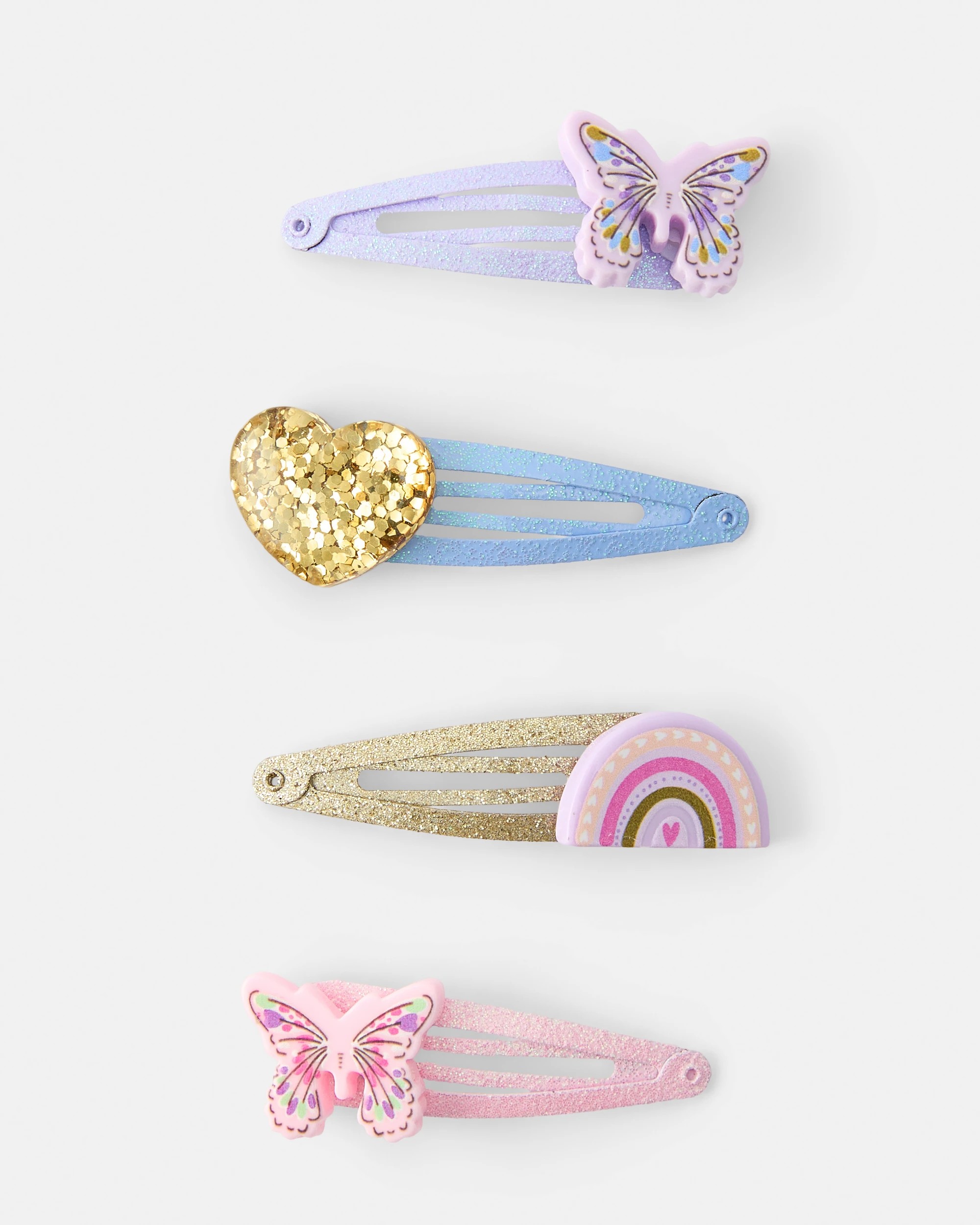 1 4 Pack Butterfly Snap Hair Clips, 1 of 3