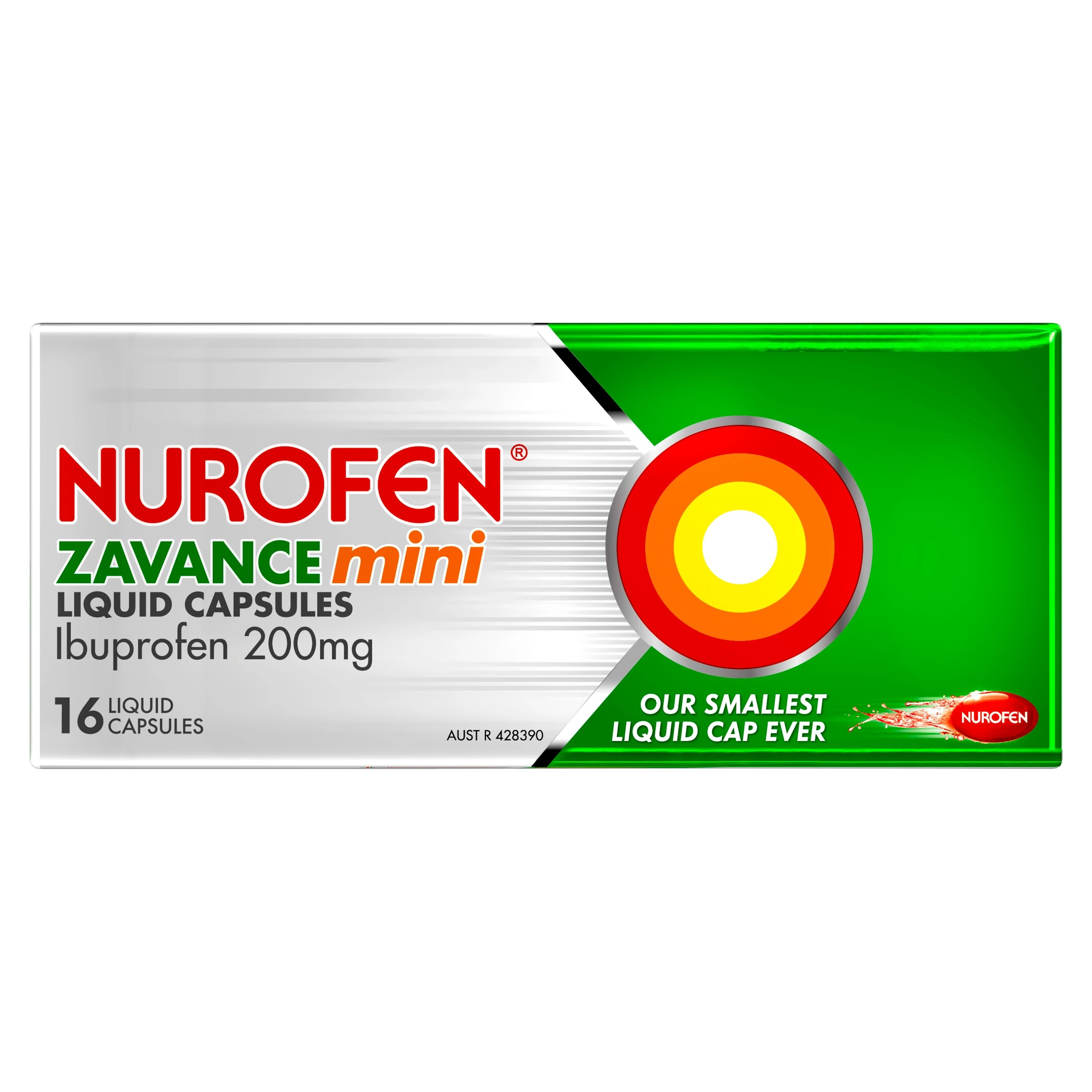 1 16 Pack Nurofen Zavance Mini Liquid Capsules Ibuprofen 200mg, 1 of 10