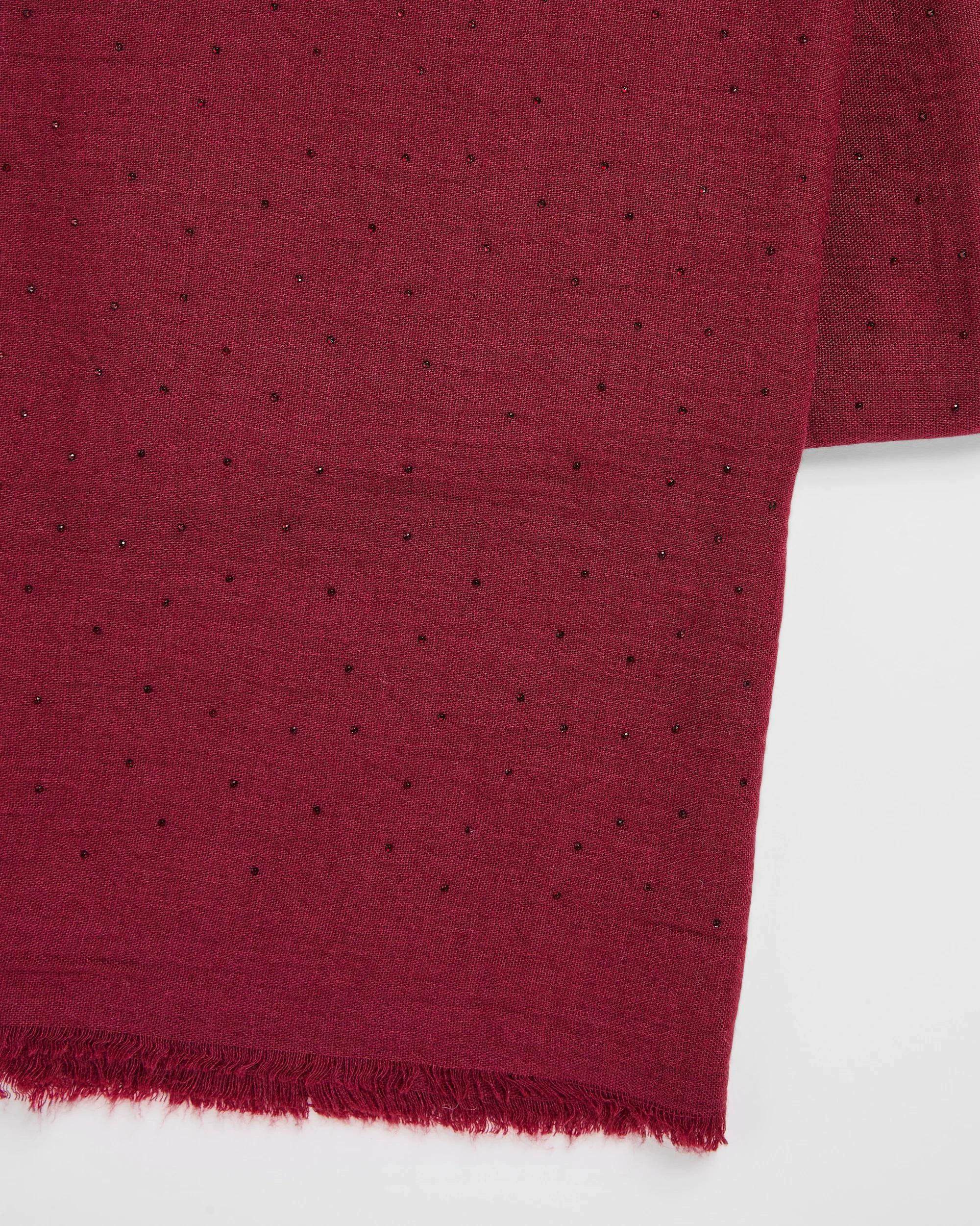 2 Target Woman Lightweight Embellished Scarf BURGUNDY, 2 of 2