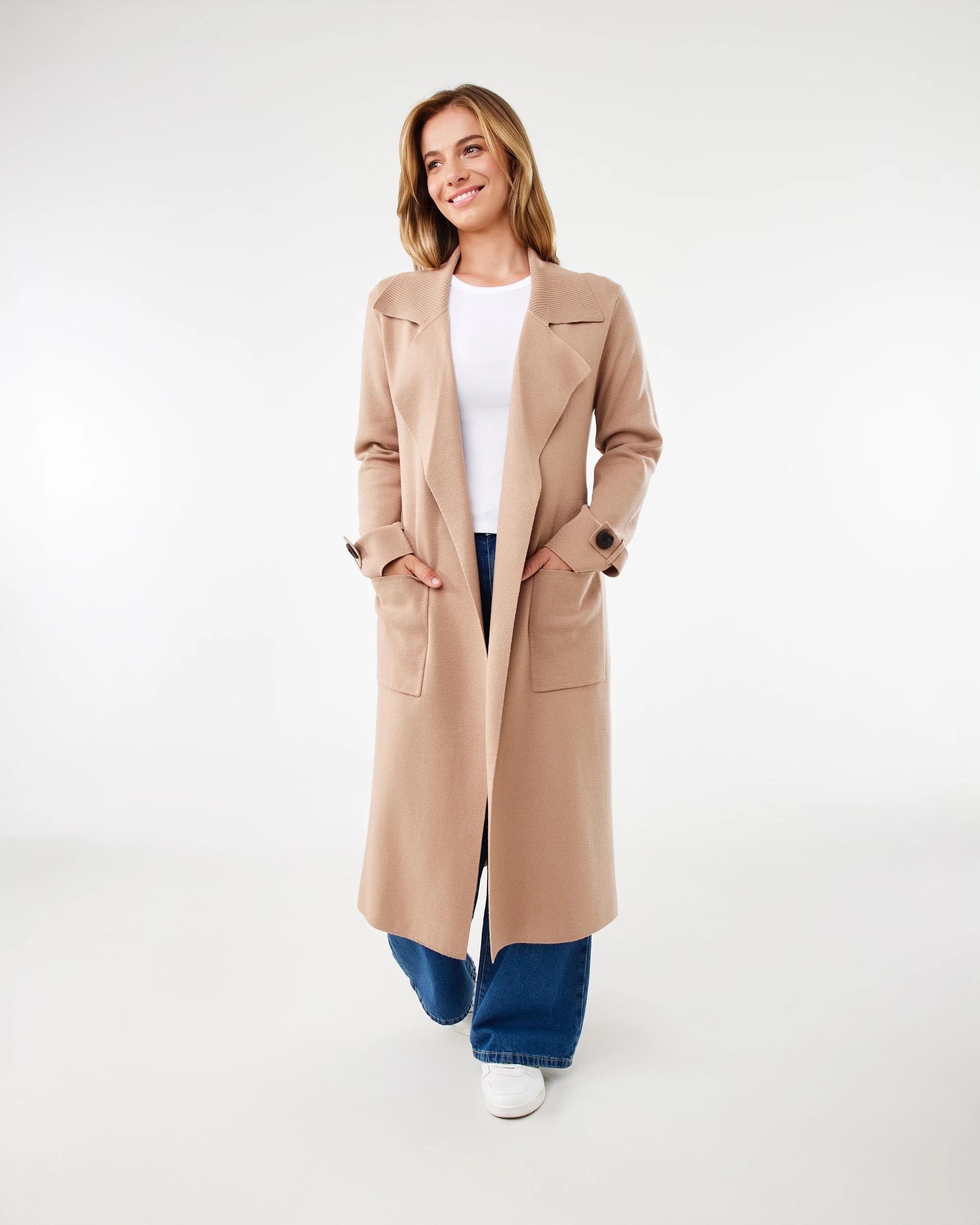 2 Trench Coatigan Natural, 2 of 7