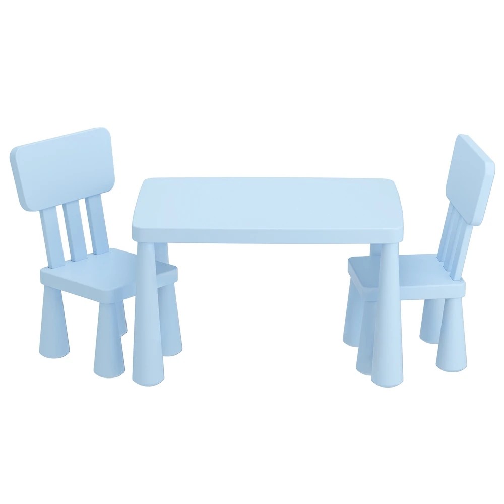 1 1 Keezi Kids Table and 2 Chairs Set - Blue, 1 of 5