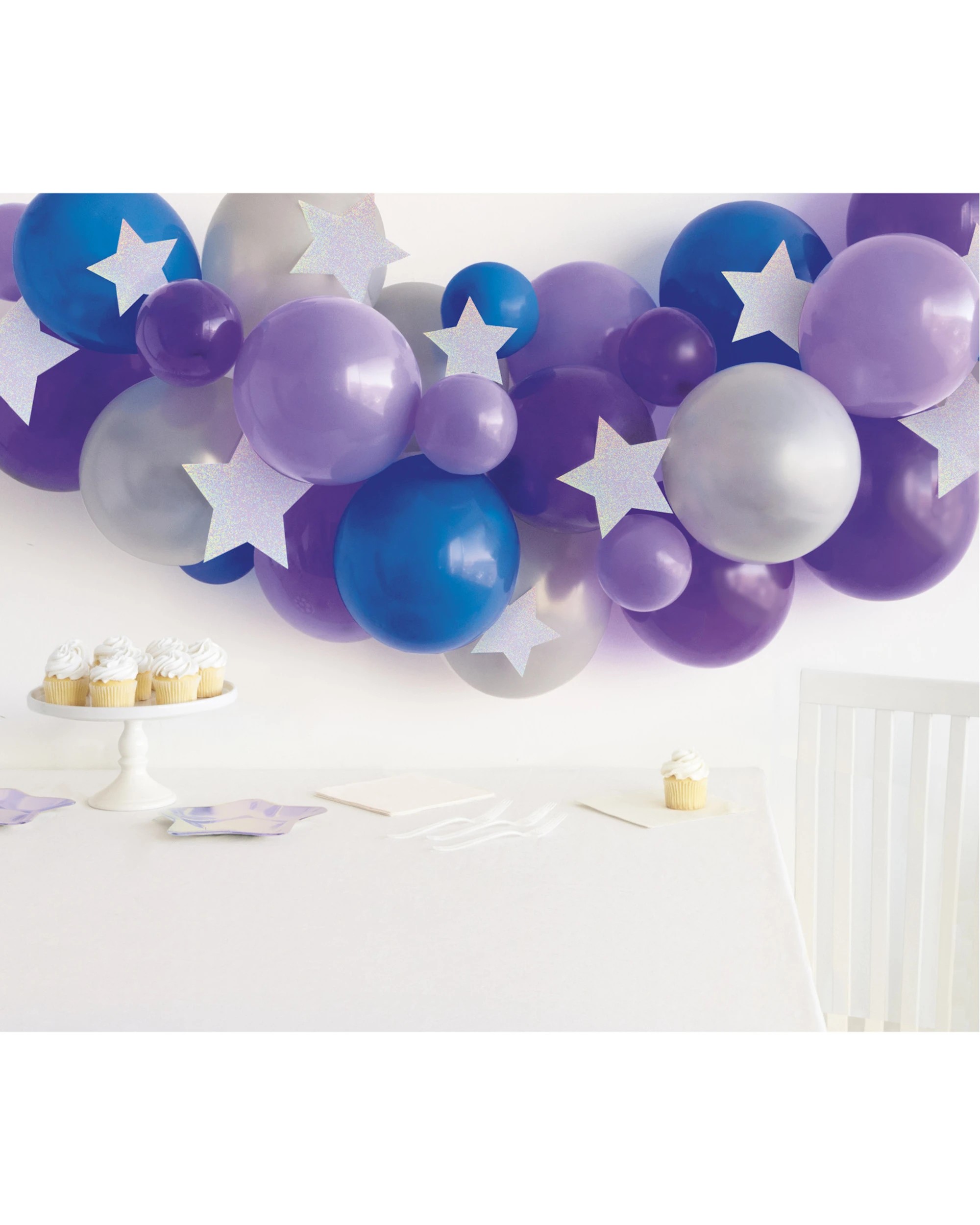 2 Unique Purple Galaxy Balloon Garland Kit - Purple, Blue, Silver, 2 of 5