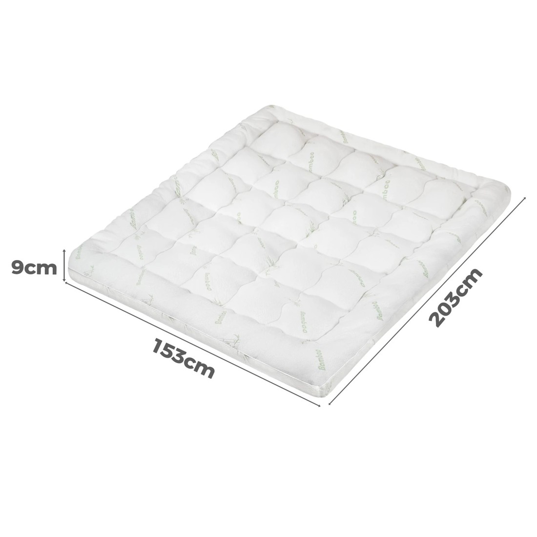 4 Starry Eucalypt Bamboo Fibre Pillowtop Mattress Topper Underlay Pad 9cm - Queen Size, 4 of 6