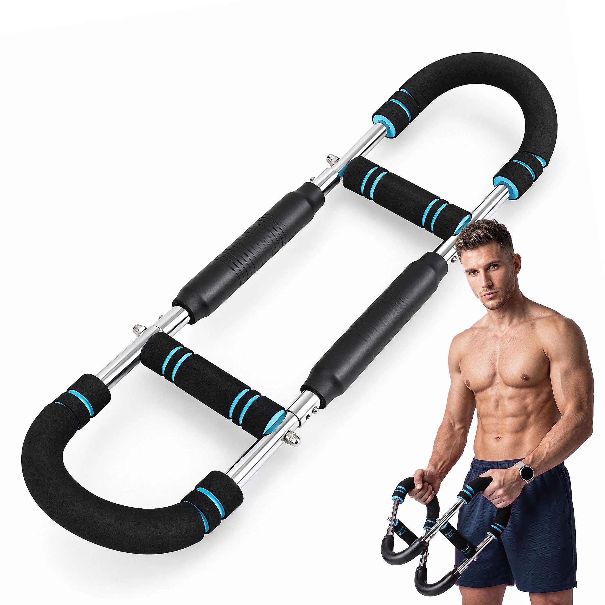 2 Everfit Twister Arm Exerciser Chest Trainer 27-41 kg Resistance U-Shape - Multi, 2 of 9