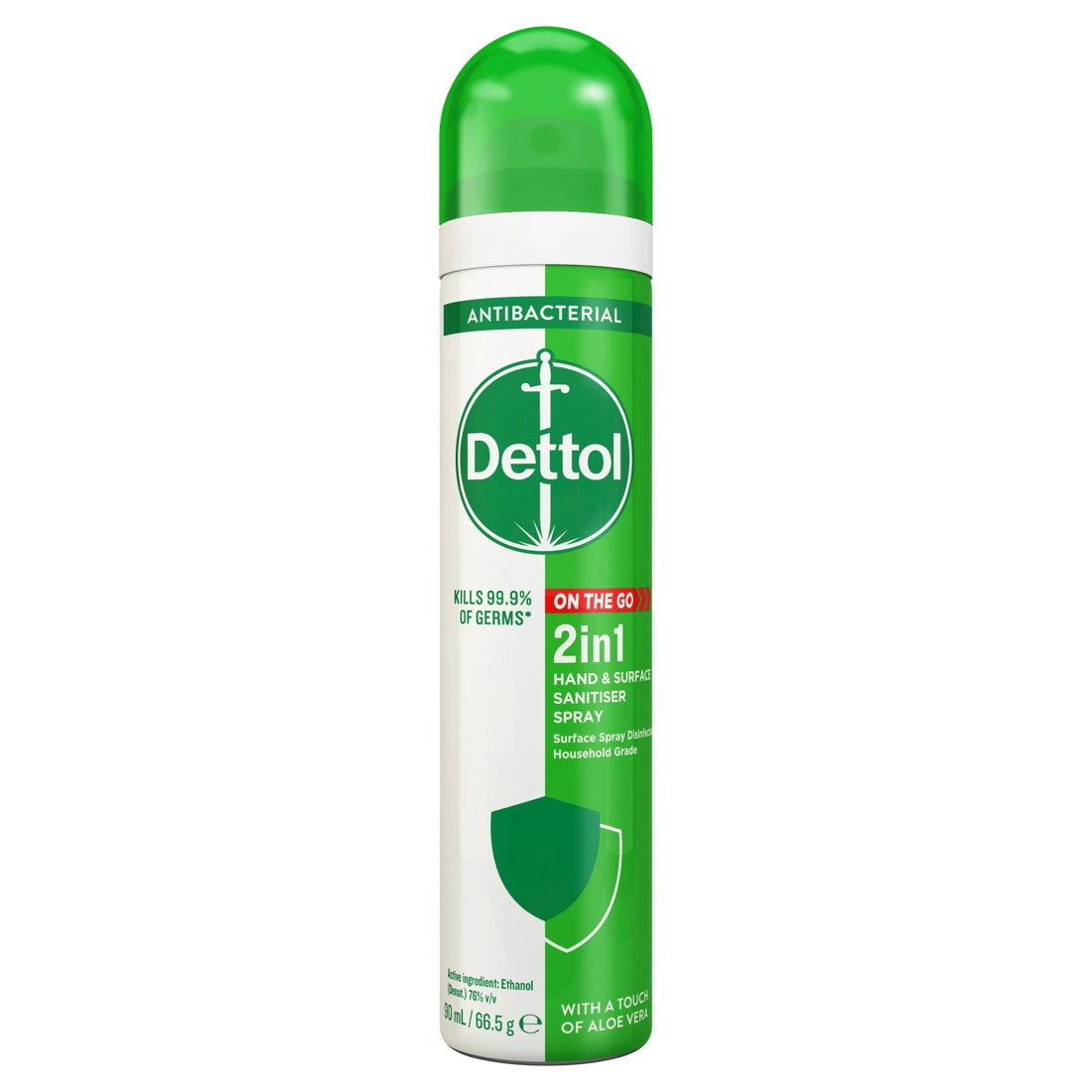 1 Dettol 2-in-1 Hand and Surface Sanitiser Spray 90ml - Aloe Vera, 1 of 6