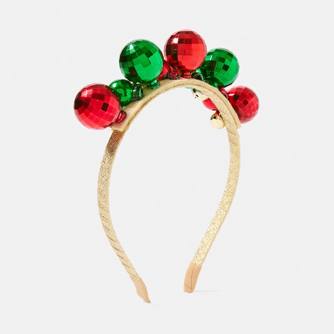 1 Christmas Disco Bauble Headband - Red, Green and Gold Tone, 1 of 5