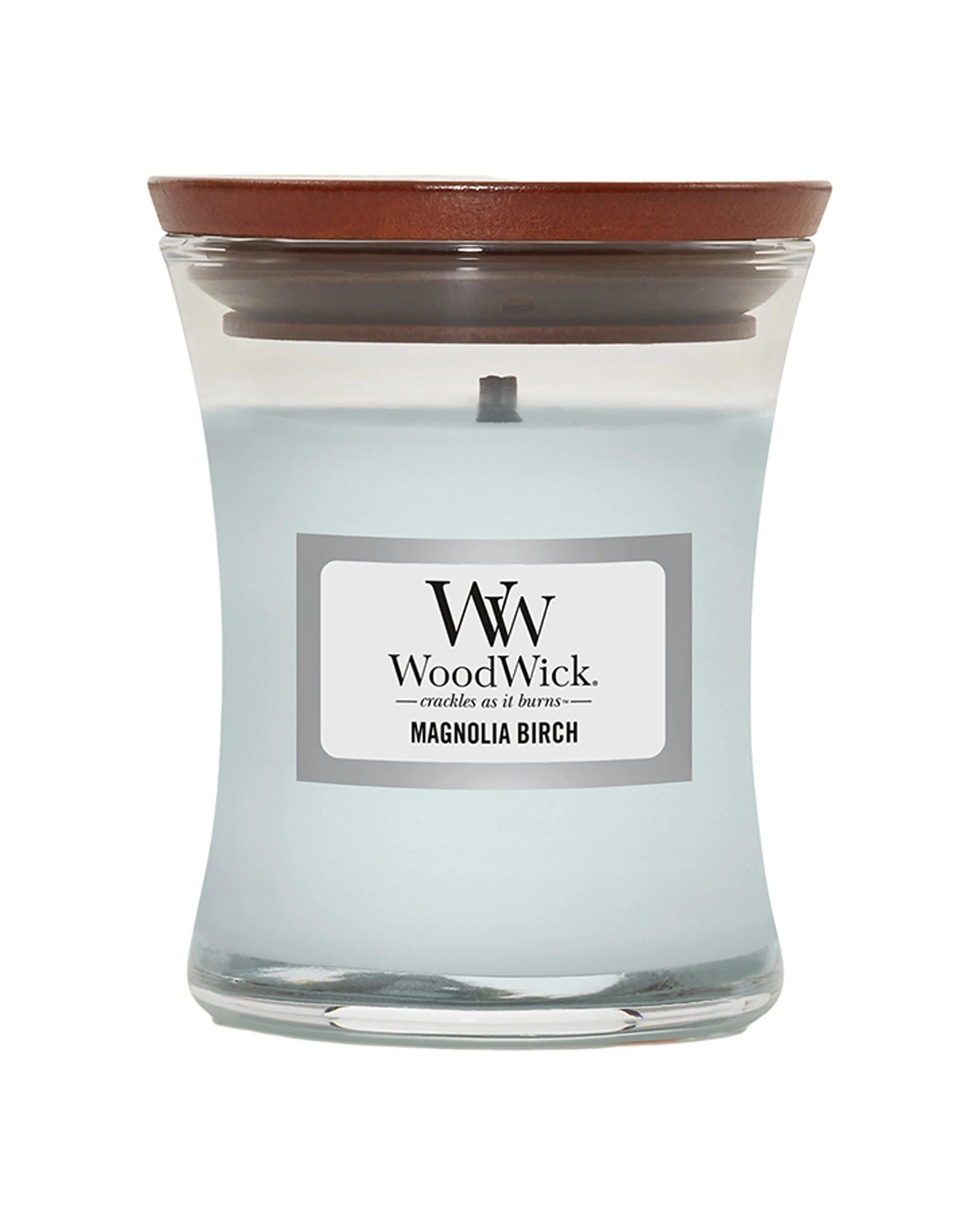 1 Woodwick Scented Soy Wax Candle Magnolia Birch Scented Home Fragrance Medium - Blue, 1 of 3