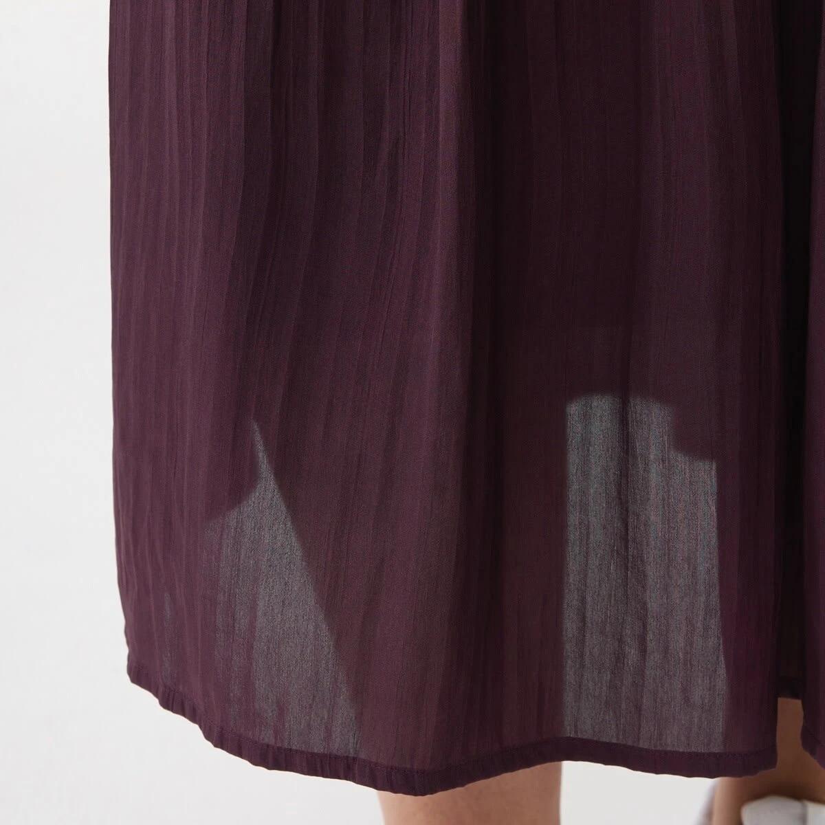 5 Crinkle Maxi Skirt WARM MULBERRY, 5 of 5
