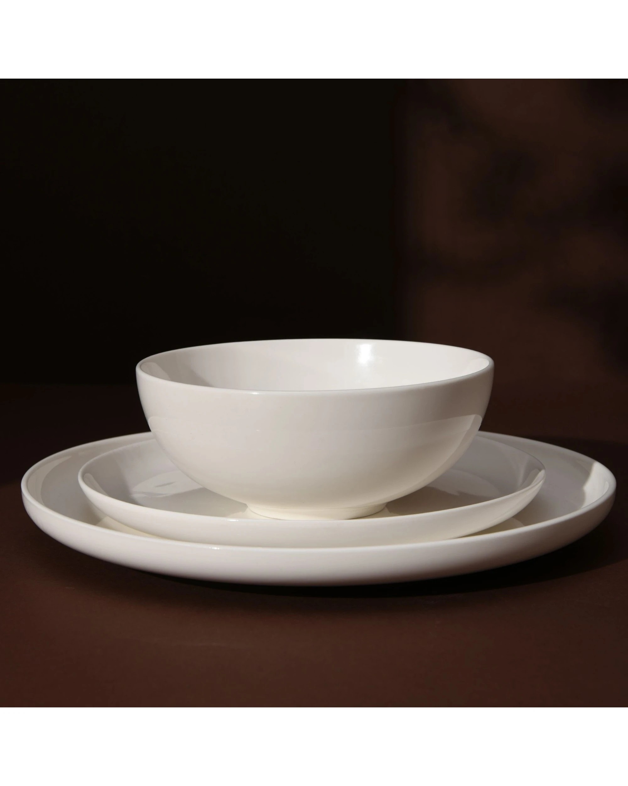 1 Gourmet Kitchen Essential 12 PC Dinner Set Coupe Shape Gloss 4 Person - White, 1 of 6