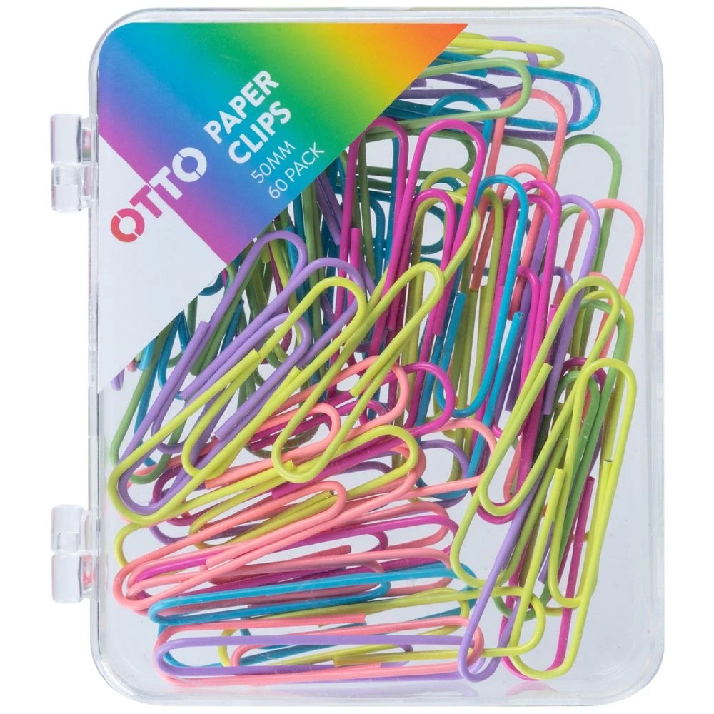 1 Otto Paper Clips 50mm Assorted 60 Pack, 1 of 3