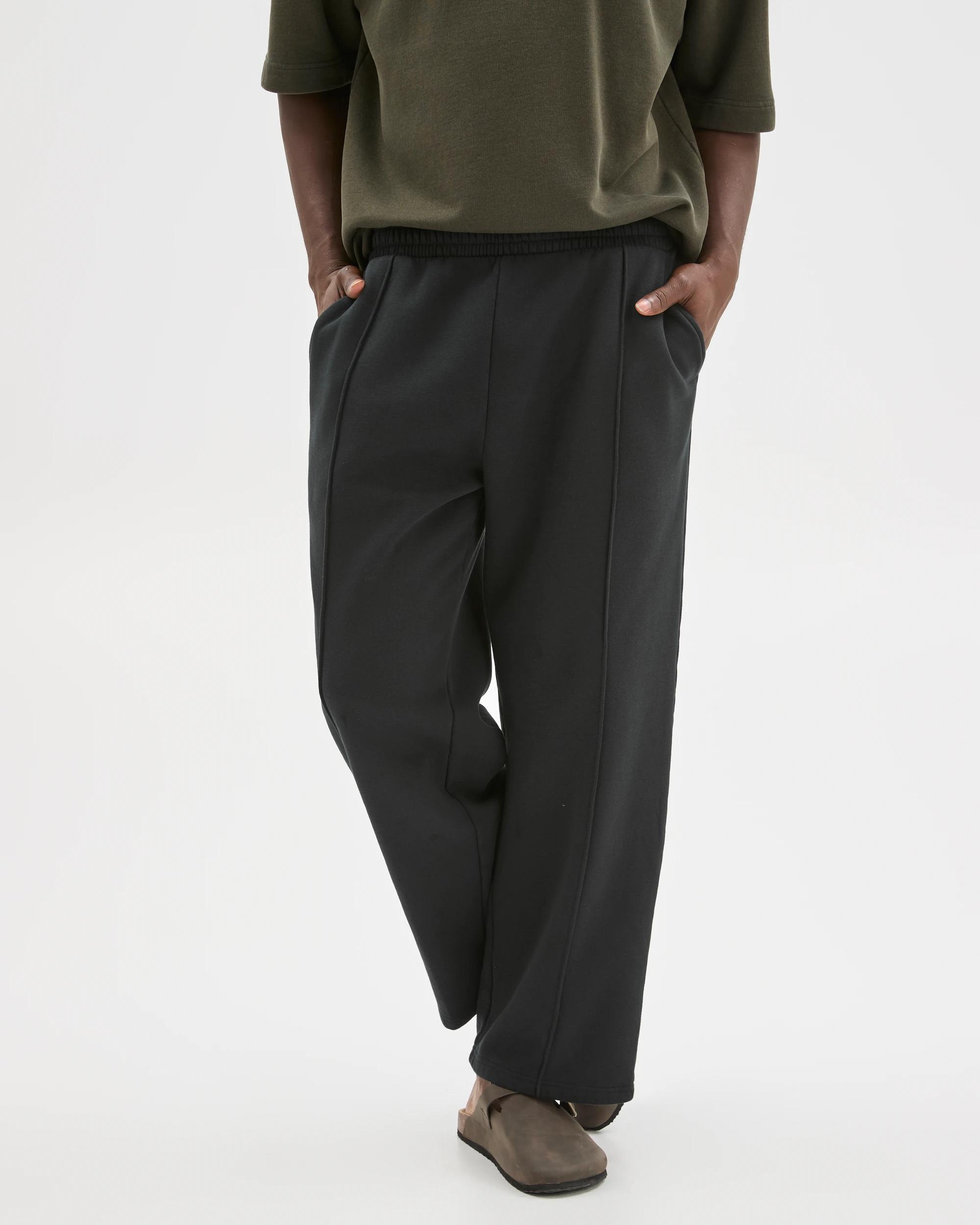 2 Commons Australian Cotton Blend Loose Fit Uncuffed Trackpants WASHED BLACK, 2 of 5