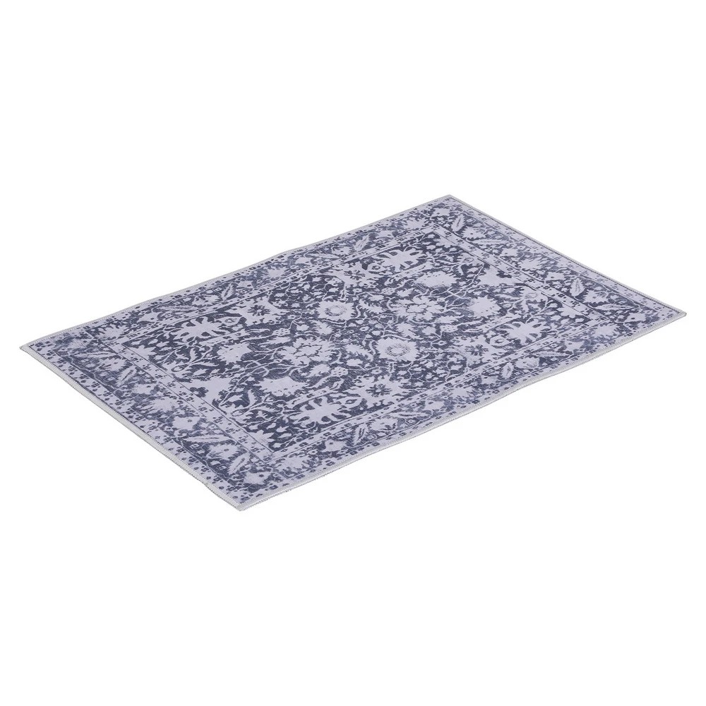 1 Artiss Floor Rug 50X80cm Doormat Soft  Non-Slip Bath Mat Small Rug Modern - Blue, 1 of 7