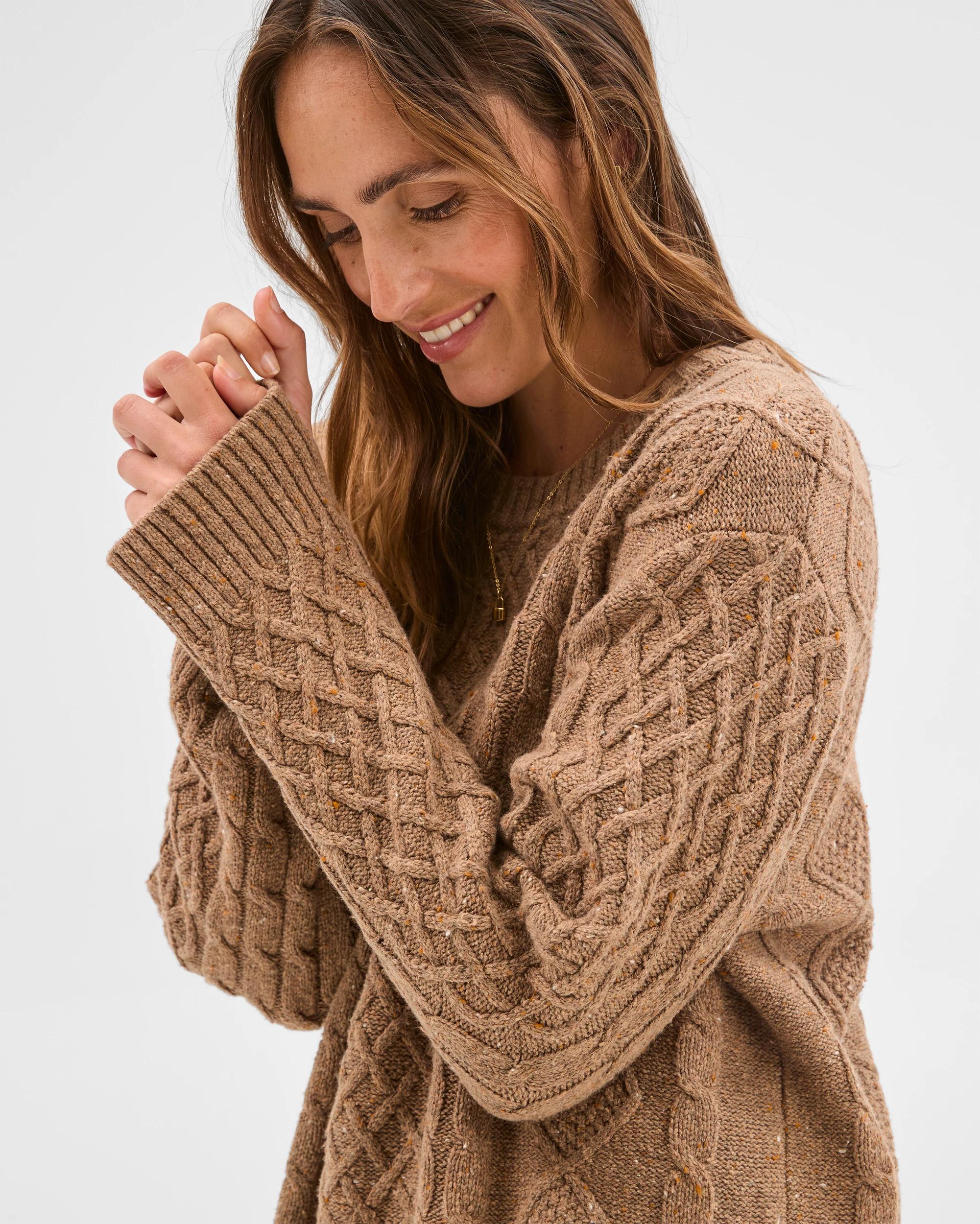 5 Target Woman Australian Cotton Blend Cable Knit Jumper PARTRIDGE, 5 of 8