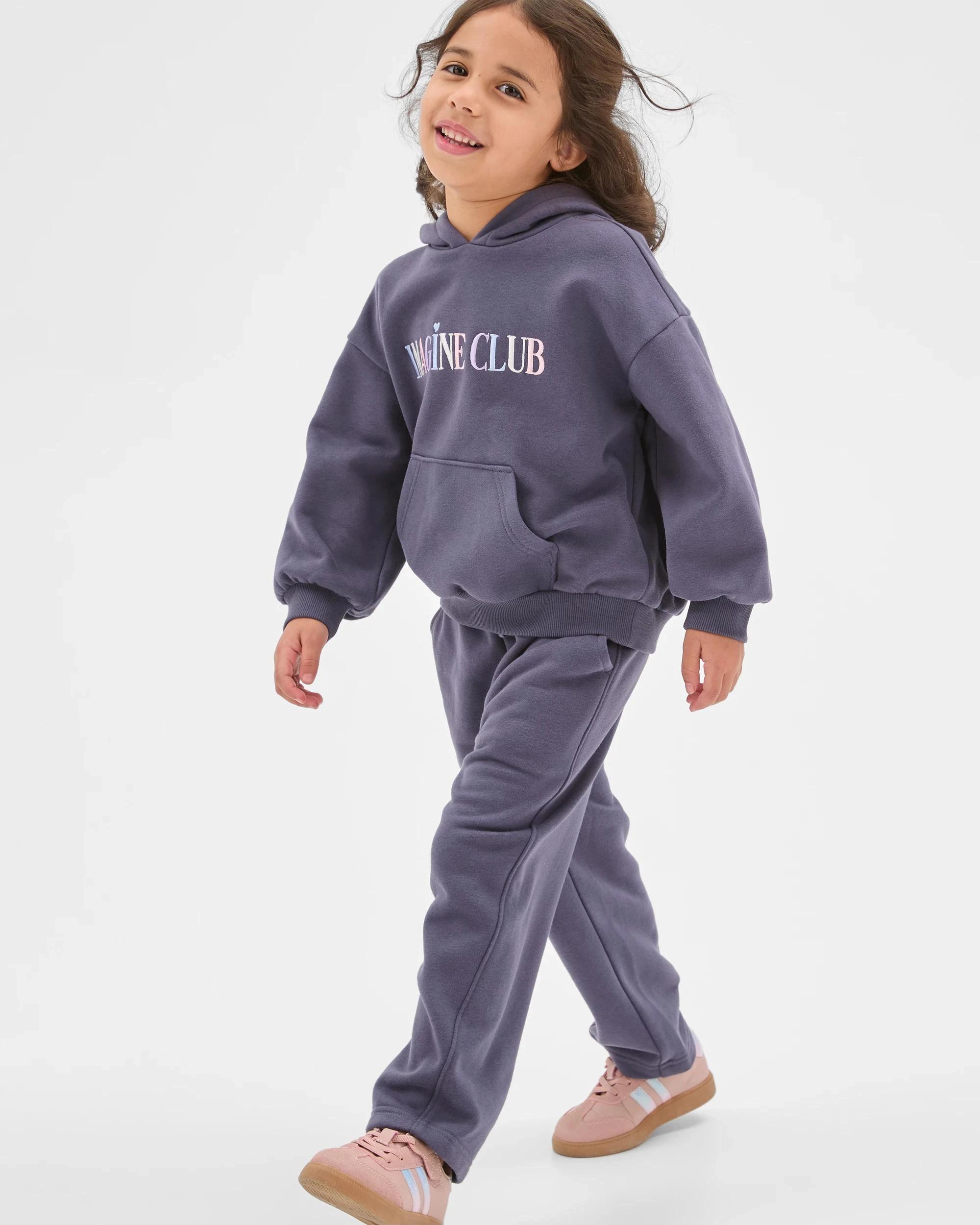 2 Target Kids Fashion Heavyweight Barrel Leg Trackpants DARK PURPLE, 2 of 6
