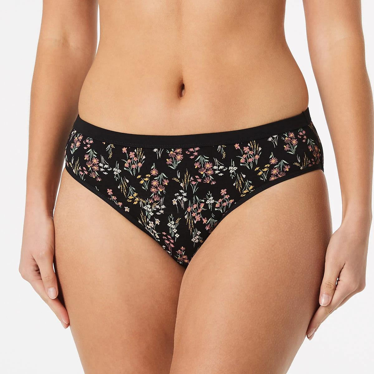 2 Comfort Top Bikini Briefs FLORAL BLACK, 2 of 4