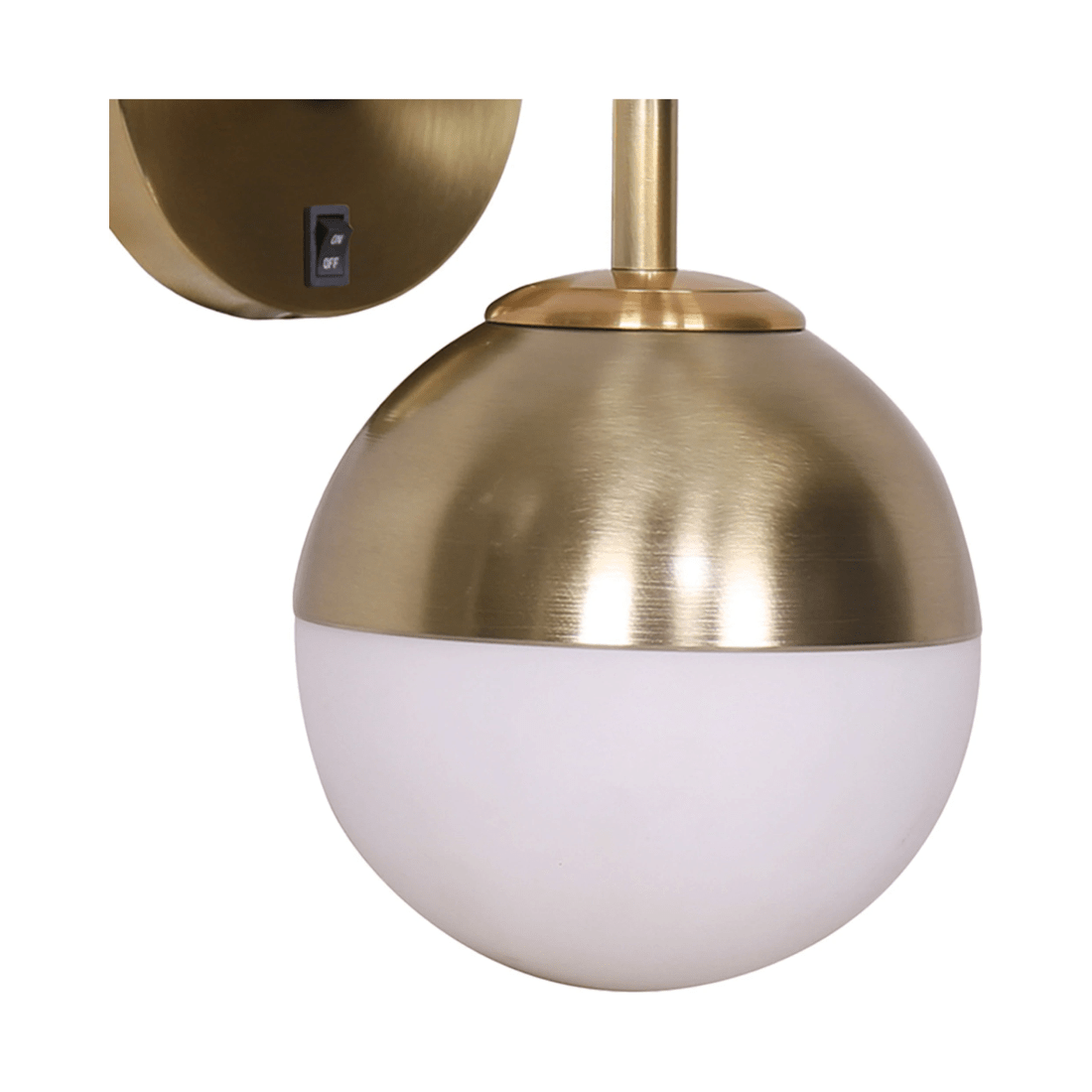 3 Sarantino Wall Lamp With Gold Metal Base And White Glass Shade, 3 of 10