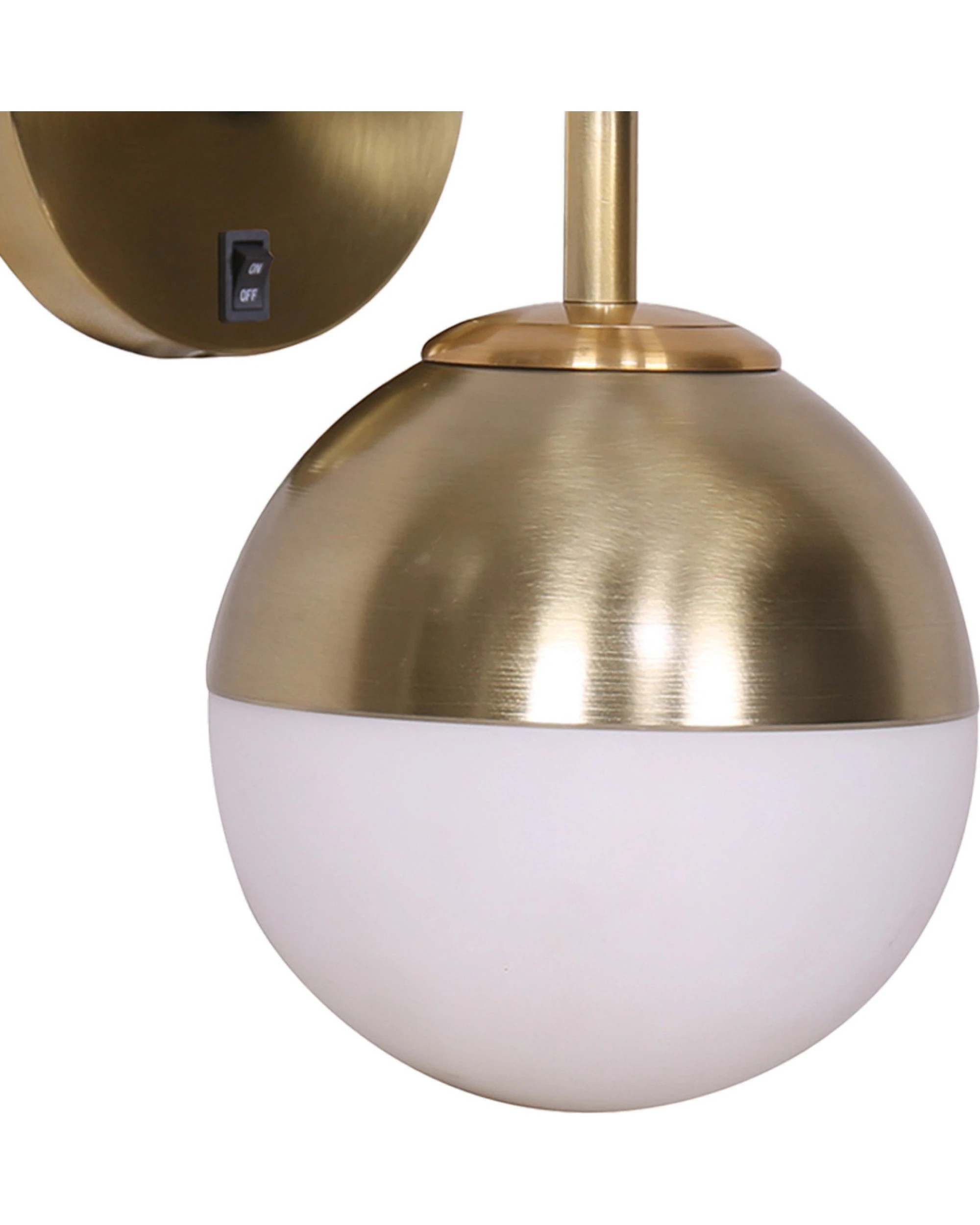3 Sarantino Wall Lamp With Gold Metal Base And White Glass Shade, 3 of 10