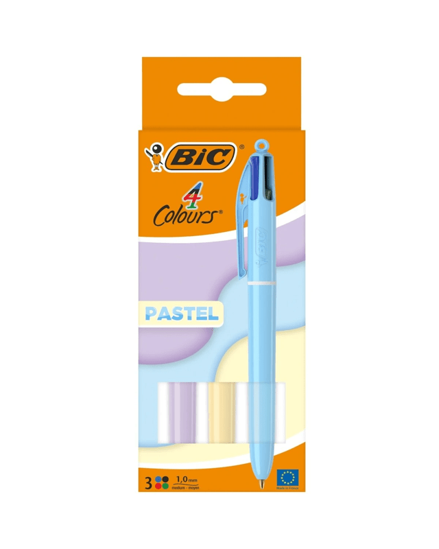 3 Pack BIC 4 Colours Pastel Ball 