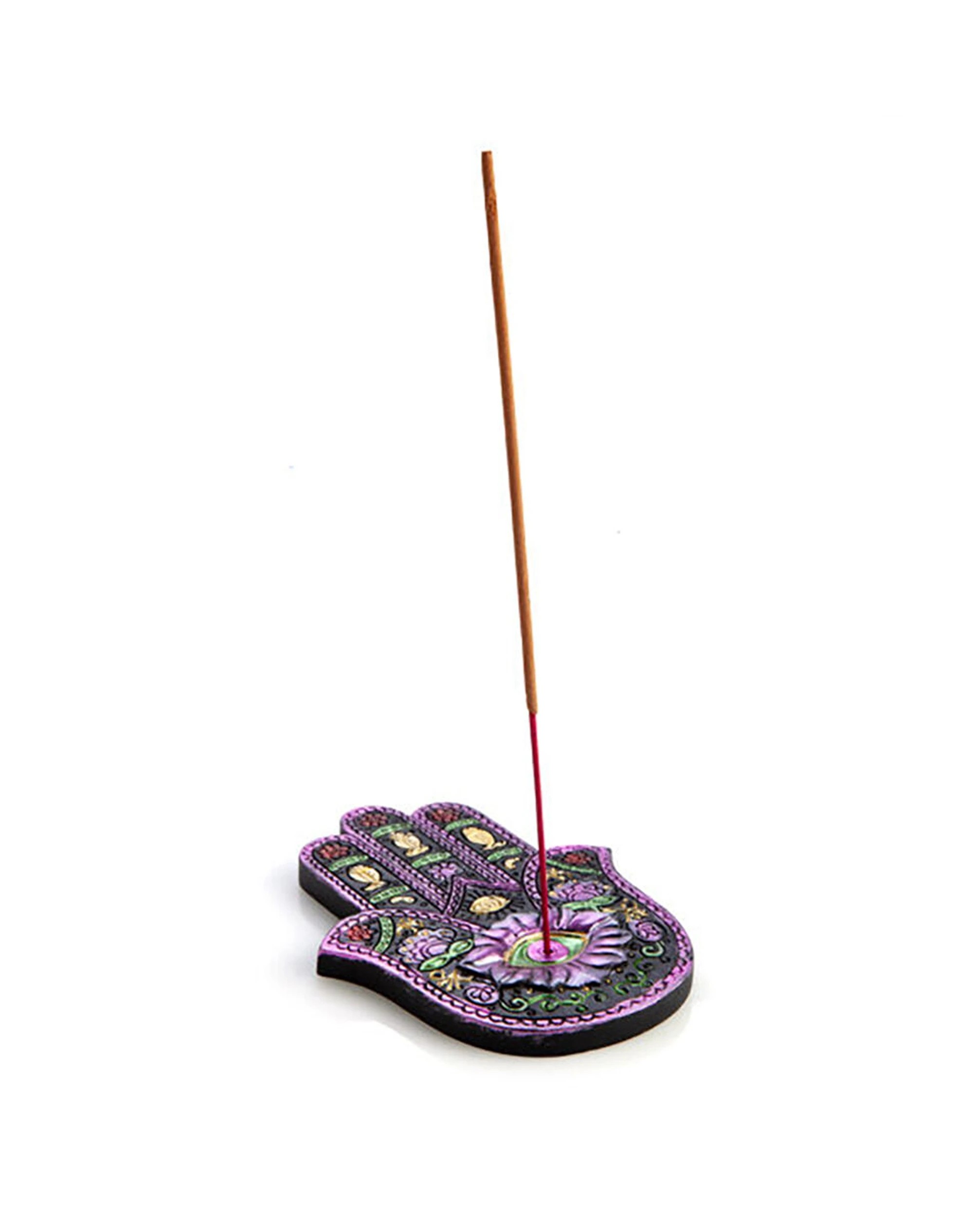 2 MDI Flat Incense Burner & Stick Holder Hamsa 13x2.5cm - Multi, 2 of 2