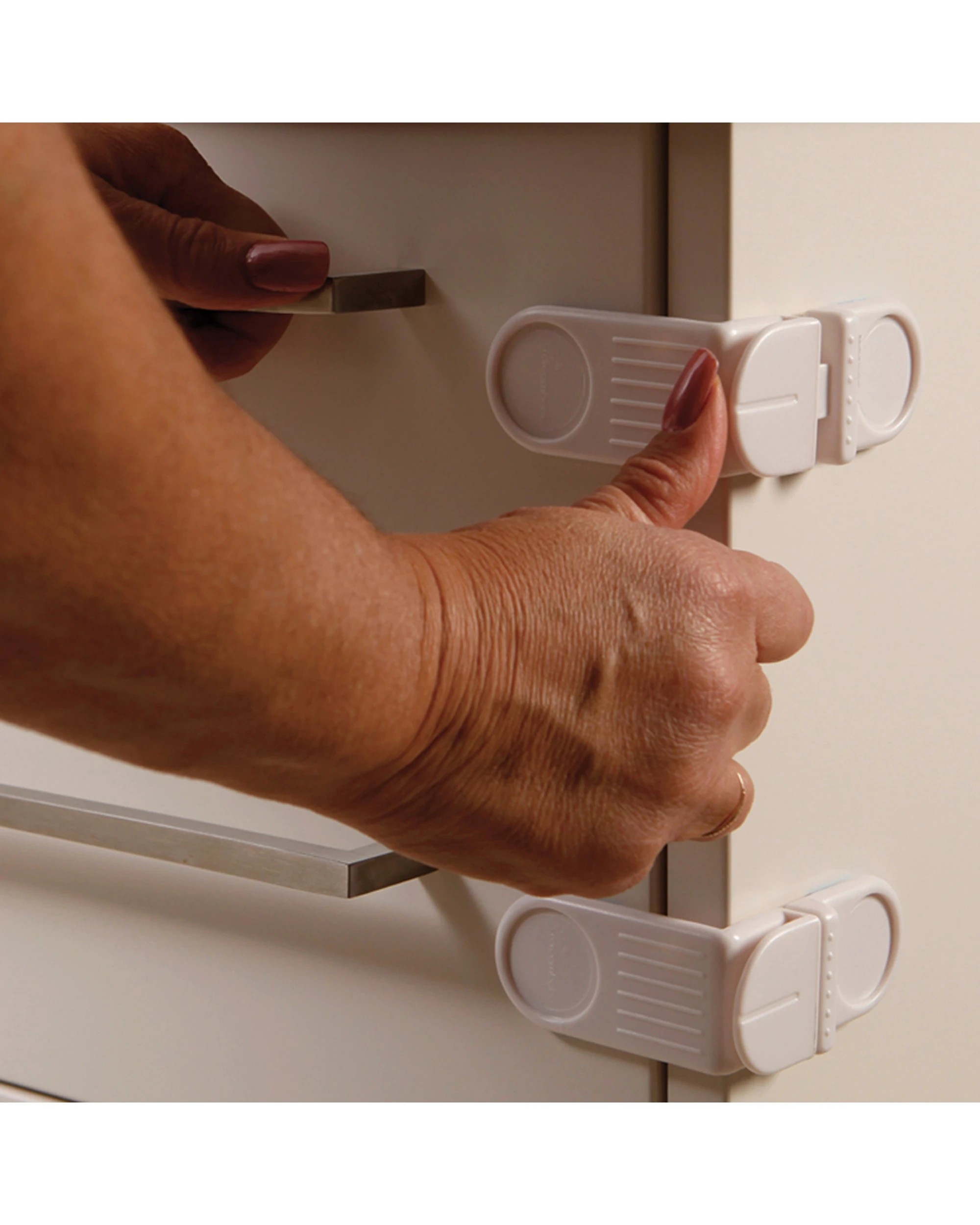6 Dreambaby 2pc Baby Safety Angle Lock For Corner Cabinets Adhesive Backing - White, 6 of 6
