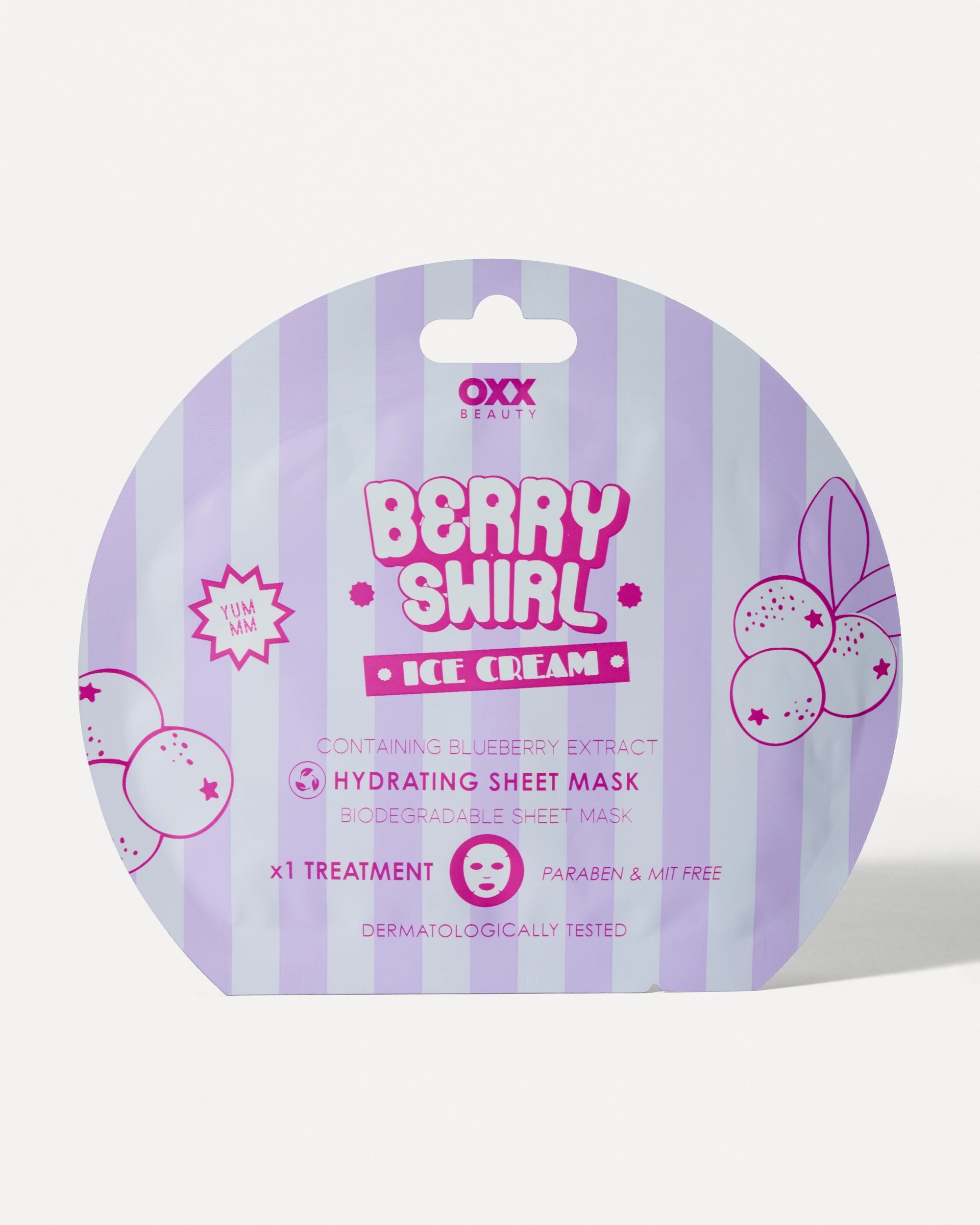 1 OXX Beauty Berry Swirl Ice Cream Hydrating Sheet Mask - Blueberry Extract, 1 of 2