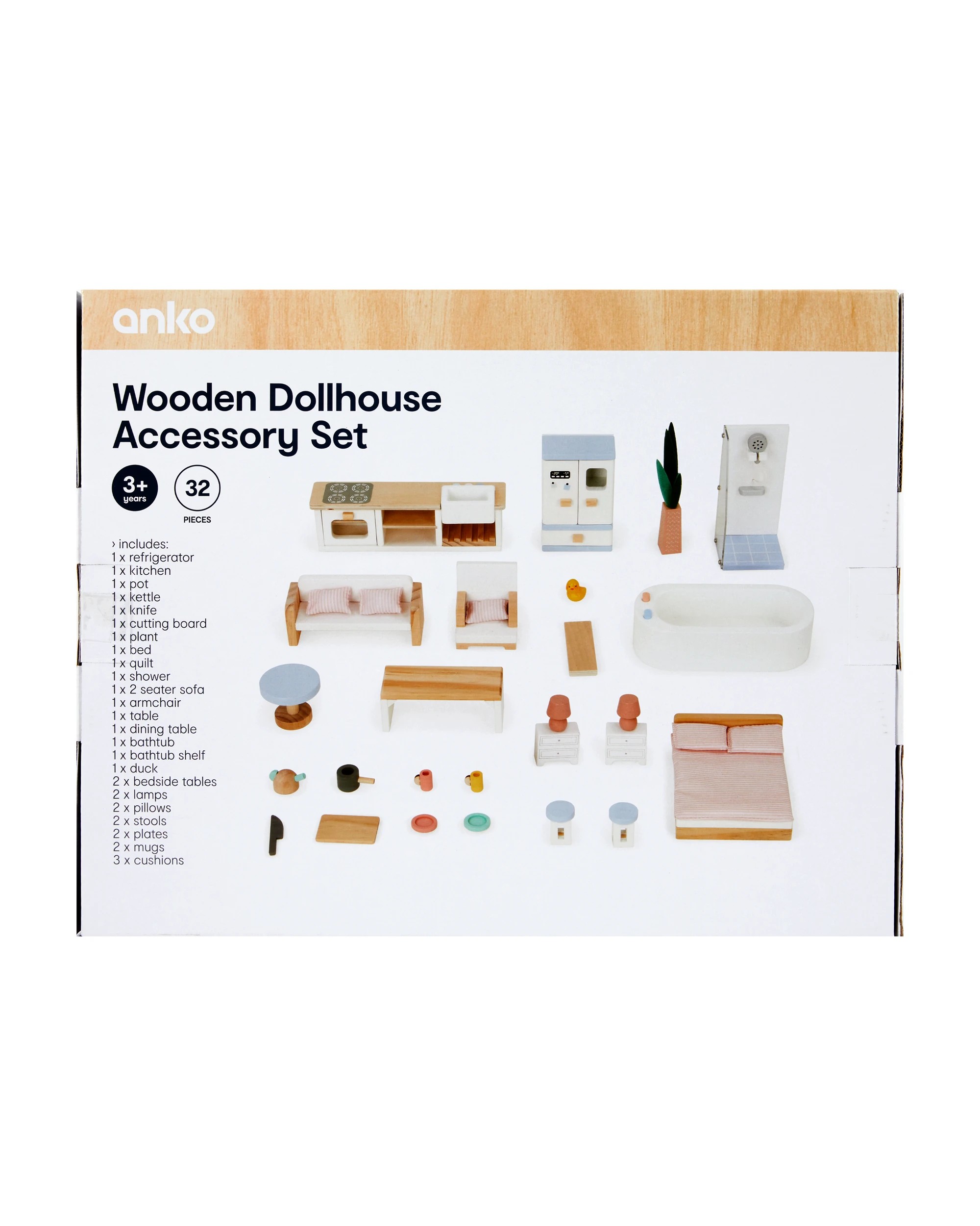 3 32 Piece Wooden Dollhouse Accessory Set, 3 of 3