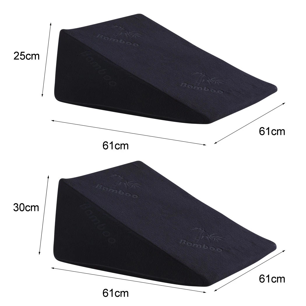 3 Dreamz Cool Gel Memory Foam Bed Wedge Pillow Cushion Neck Back Support Sleep With Cover, 3 of 10