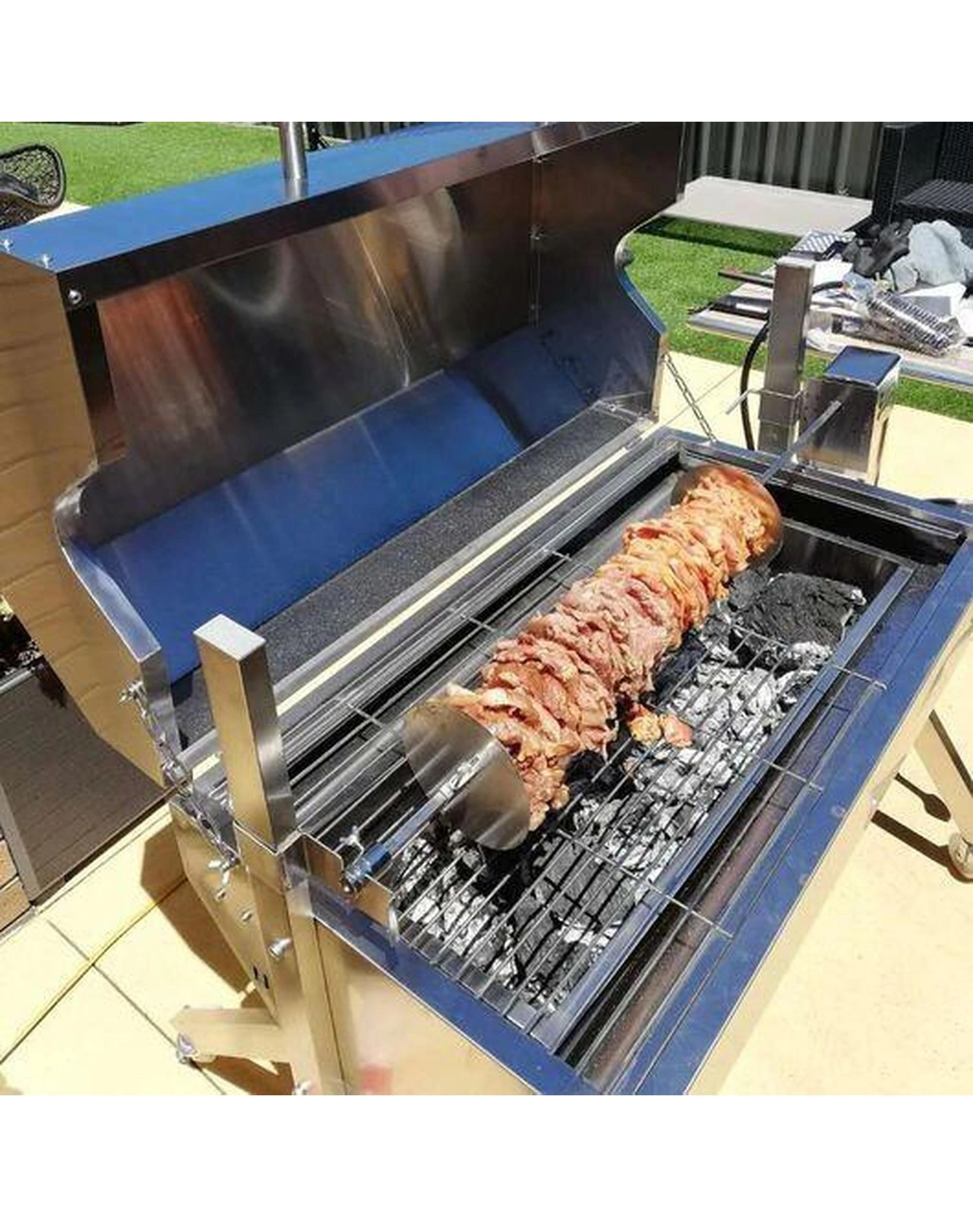 4 Flaming Coals Dual Fuel Spit Roaster 1000mm - 30kg Capacity, 4 of 10