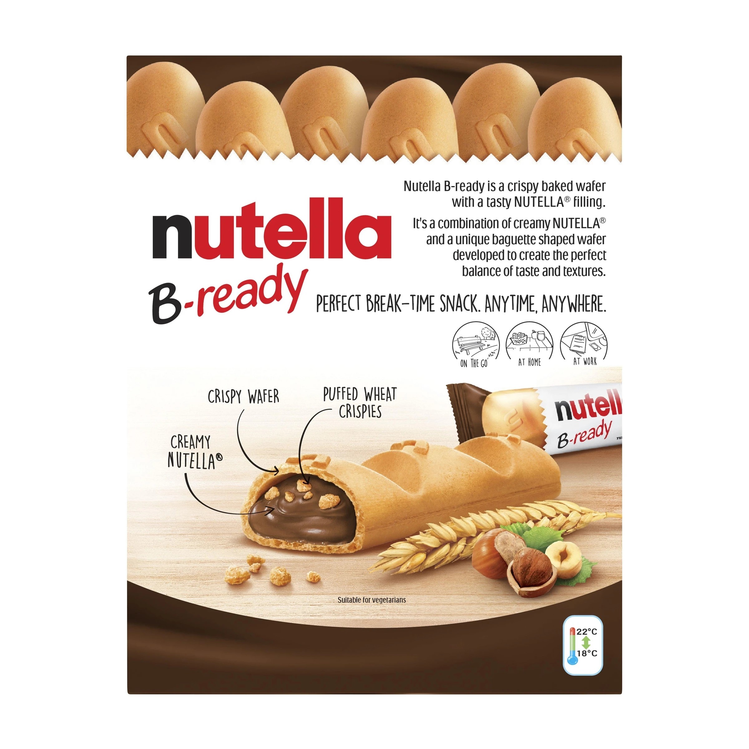 2 6 Piece Nutella B-Ready Wafer Chocolate Biscuit 132g, 2 of 10