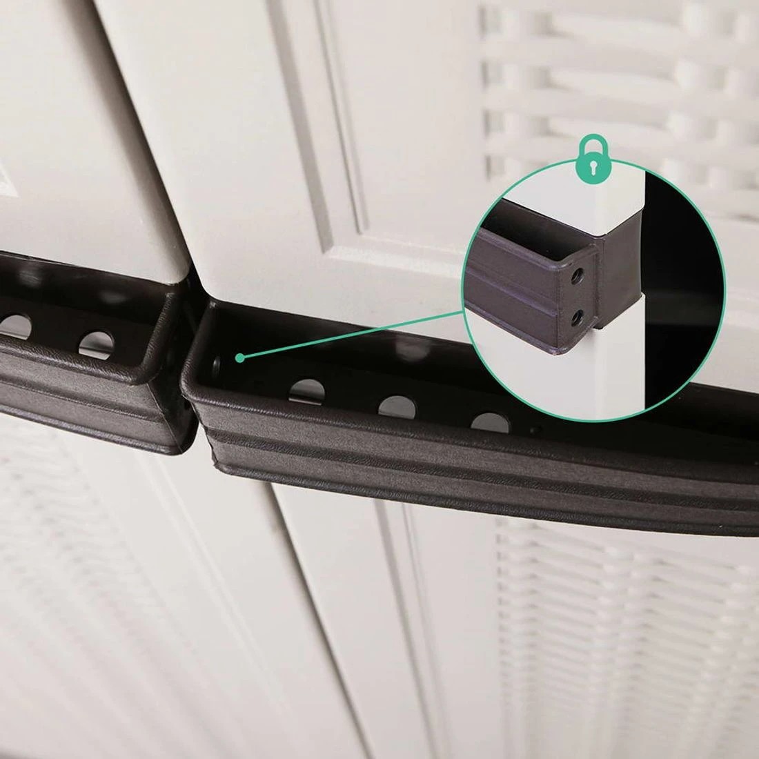 9 Gardeon Outdoor Storage Cabinet Box 173cm Lockable Cupboard - Beige, 9 of 10