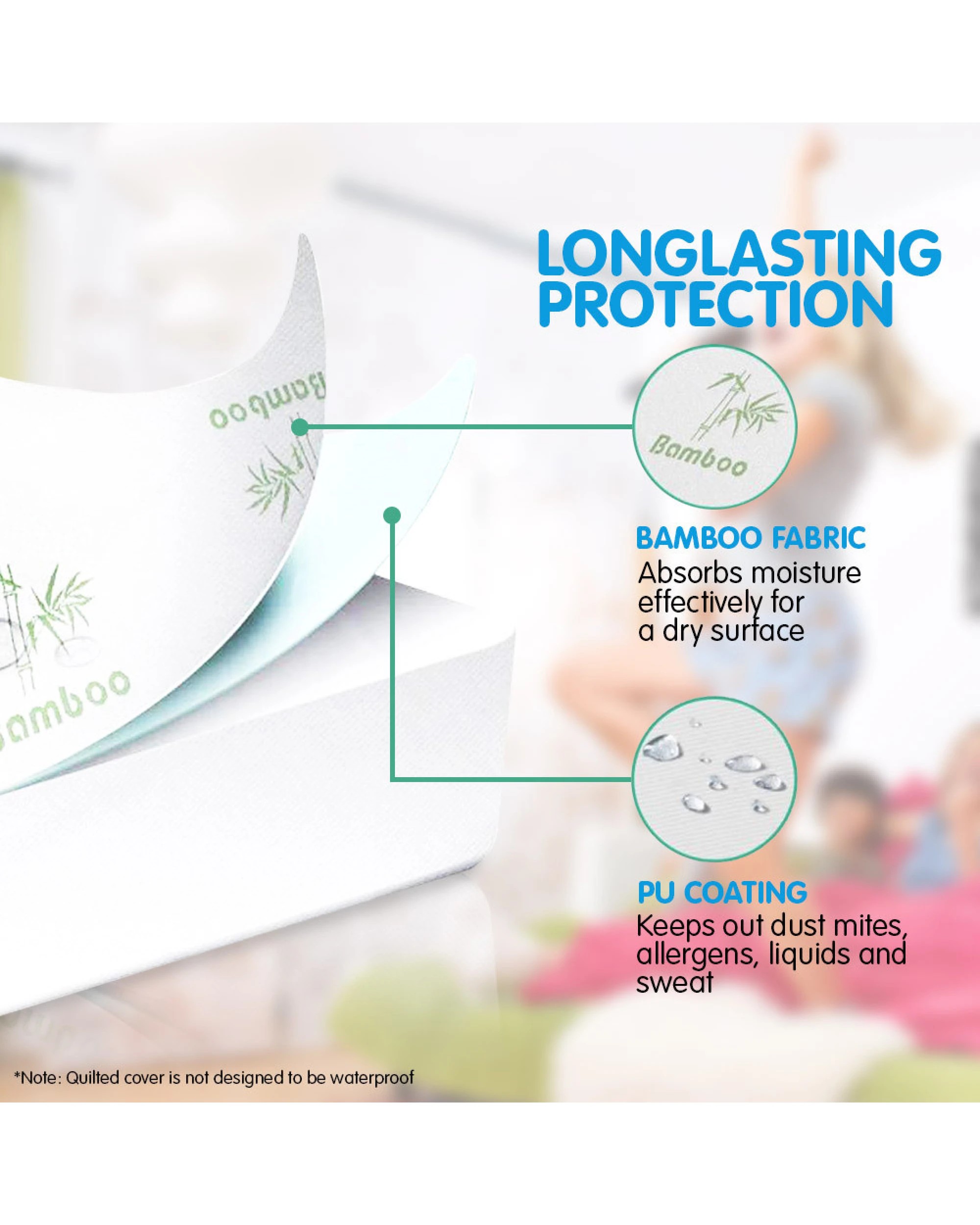 6 Laura Hill Bamboo Mattress Protector-queen, 6 of 10
