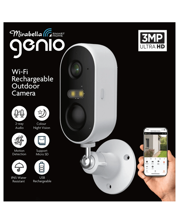 Mirabella Genio Wi-Fi 3MP Outdoor Battery Camera