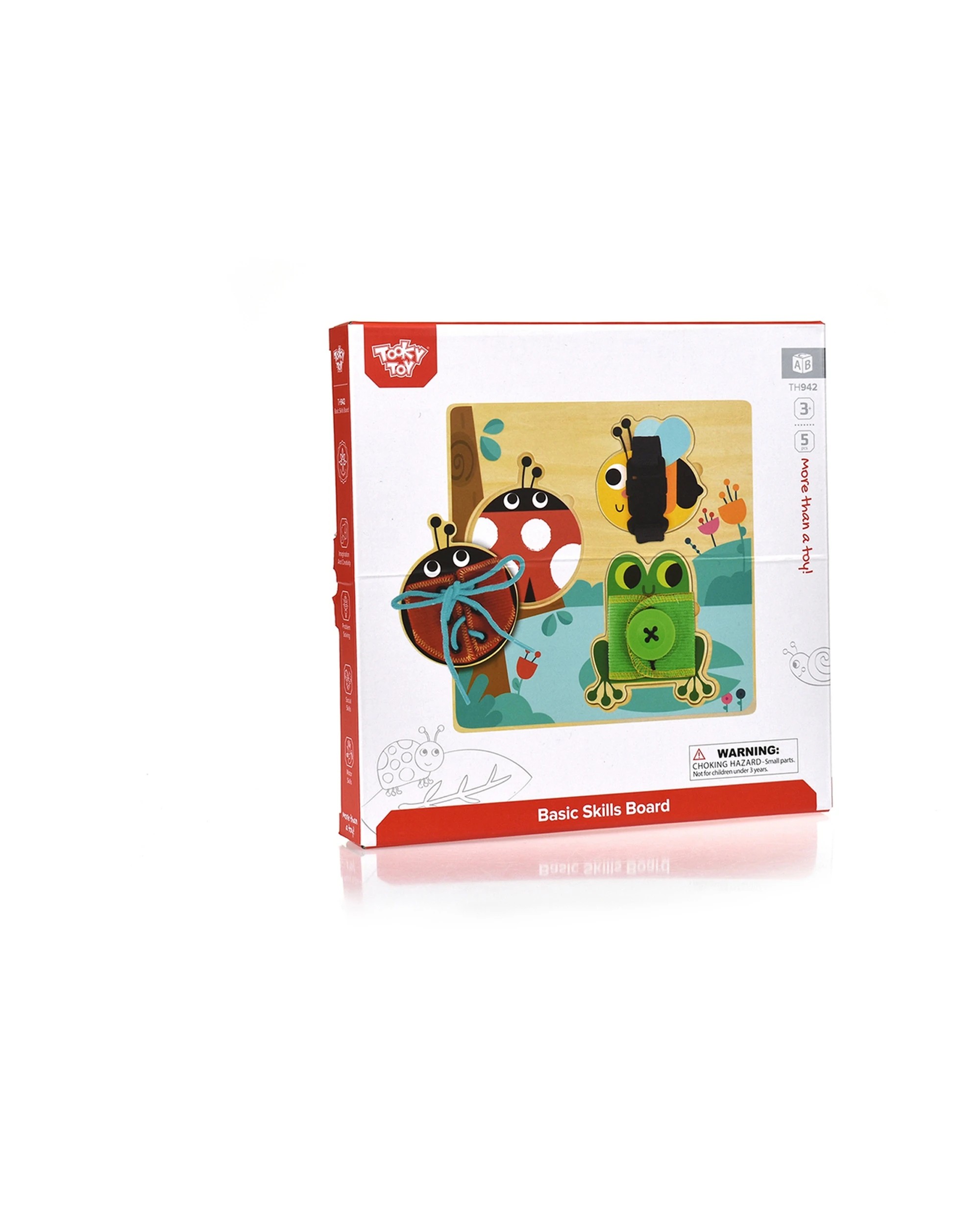 6 Tooky Toy Basic Skills Lacing Kids Children Buttons Wooden Puzzle Board - Multi, 6 of 7